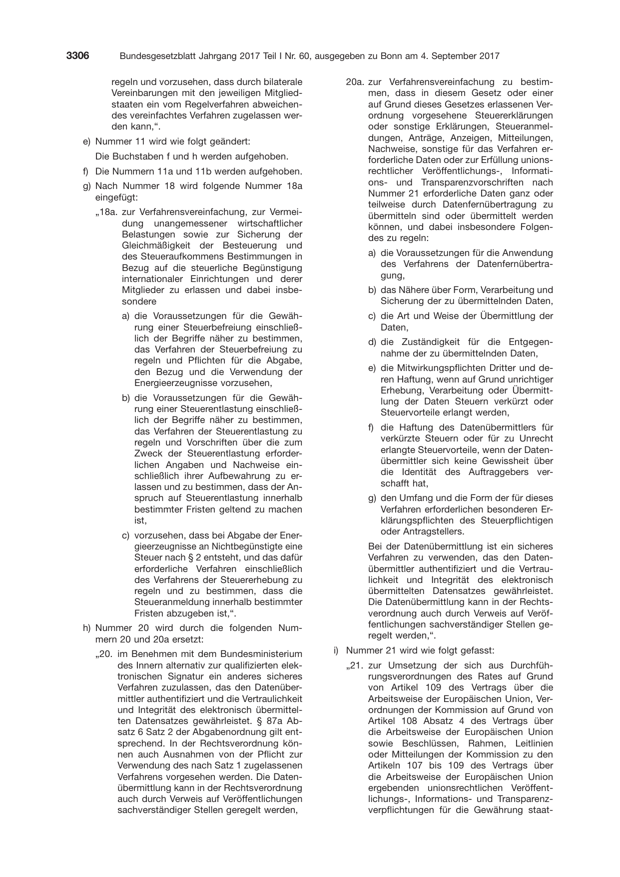 BGBl. 2017, Seite 3306 — Originalseite als Abbildung