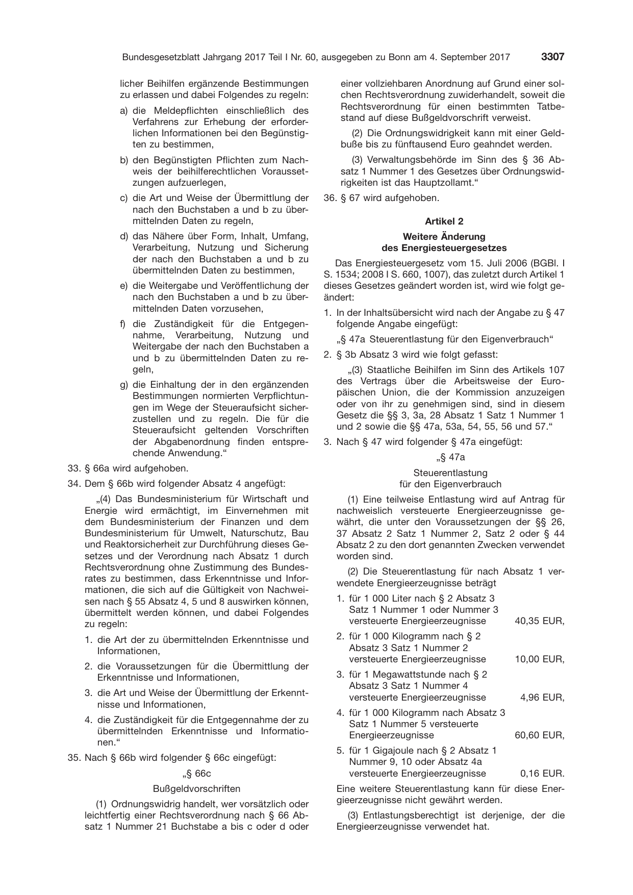 BGBl. 2017, Seite 3307 — Originalseite als Abbildung