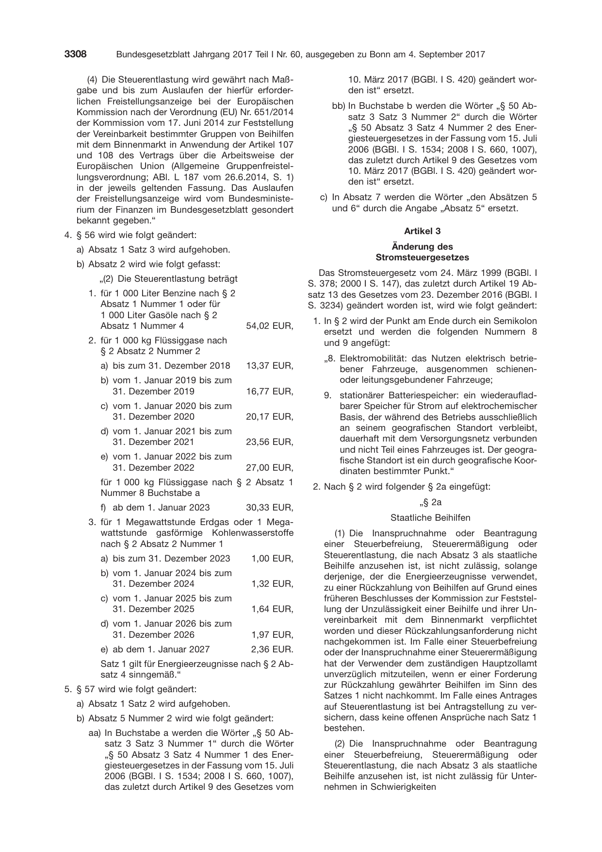 BGBl. 2017, Seite 3308 — Originalseite als Abbildung