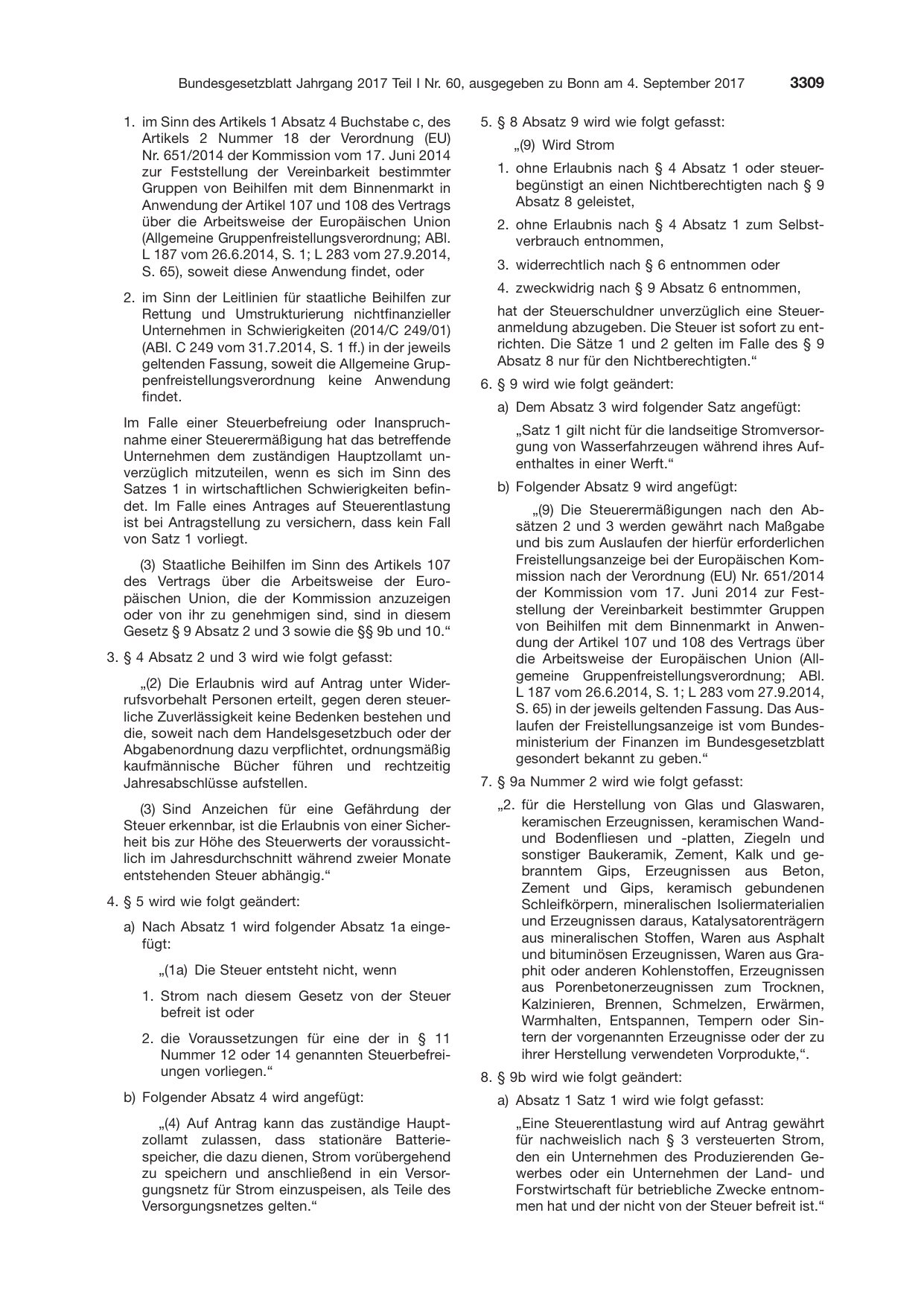 BGBl. 2017, Seite 3309 — Originalseite als Abbildung