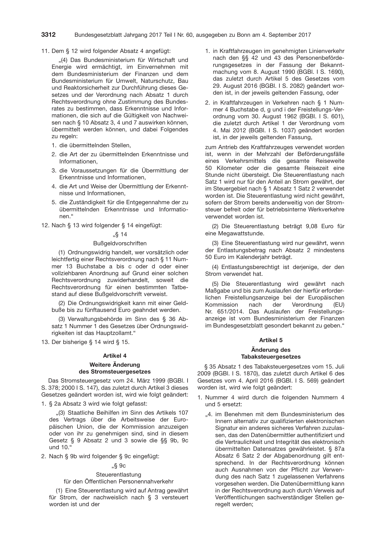 BGBl. 2017, Seite 3312 — Originalseite als Abbildung