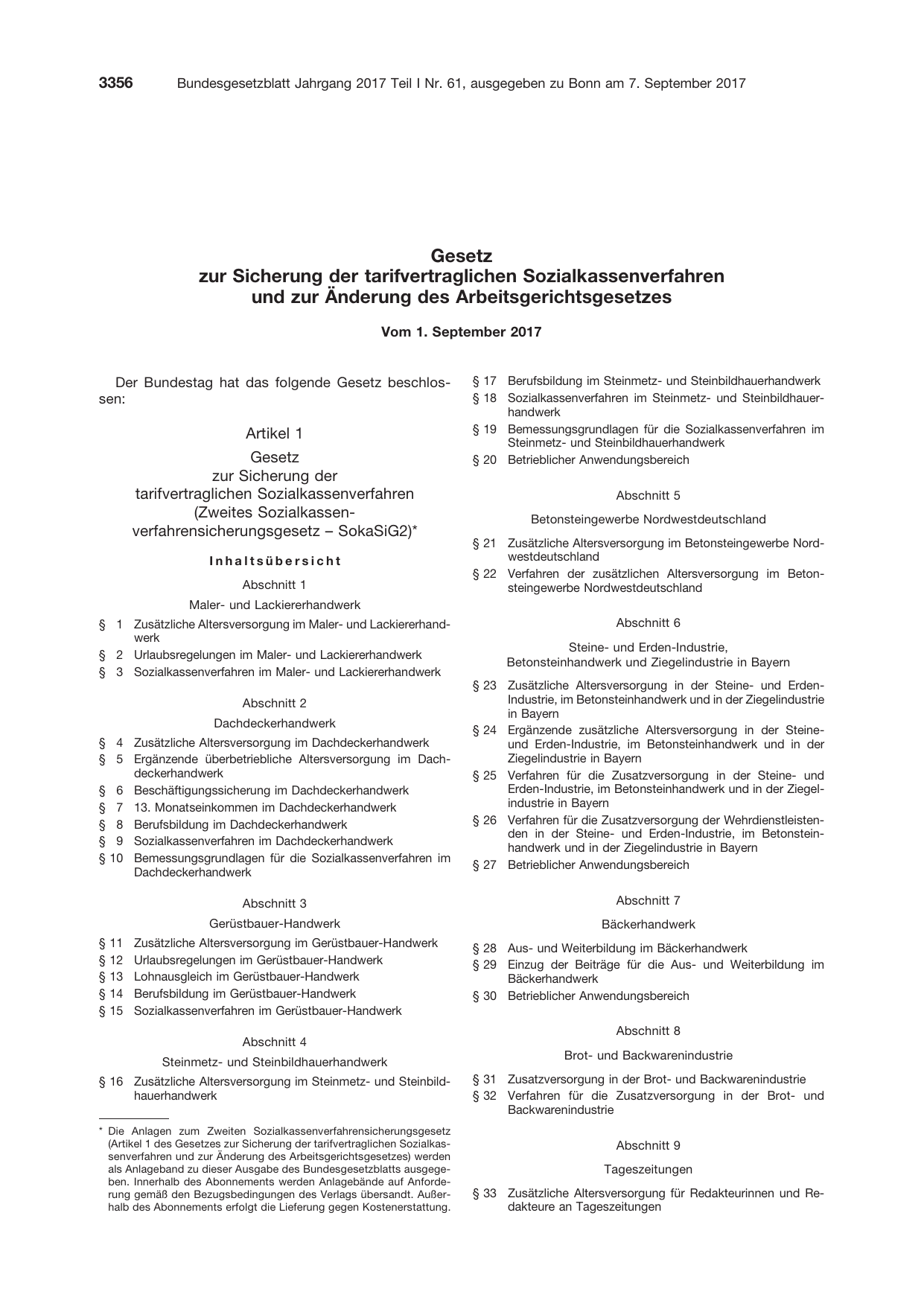 BGBl. 2017, Seite 3356 — Originalseite als Abbildung