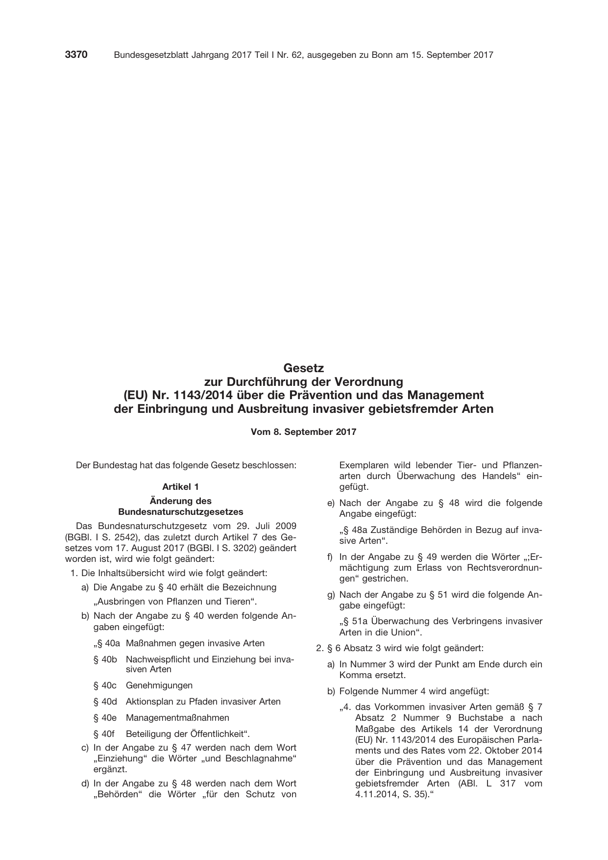 BGBl. 2017, Seite 3370 — Originalseite als Abbildung