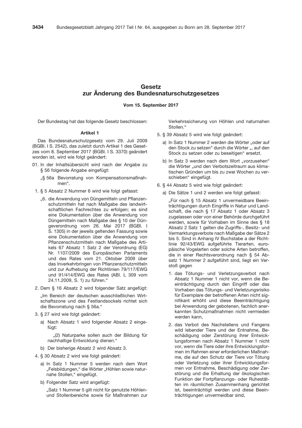 BGBl. 2017, Seite 3434 — Originalseite als Abbildung