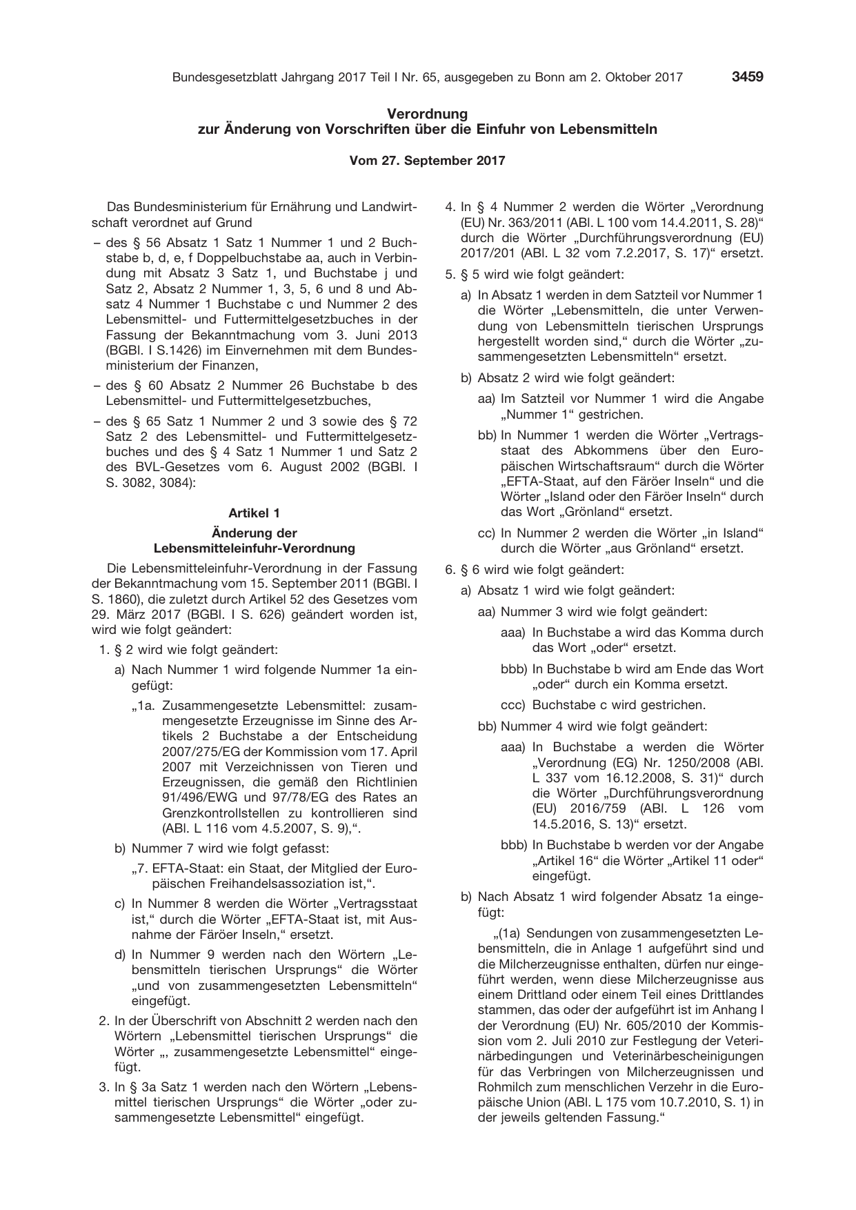BGBl. 2017, Seite 3459 — Originalseite als Abbildung