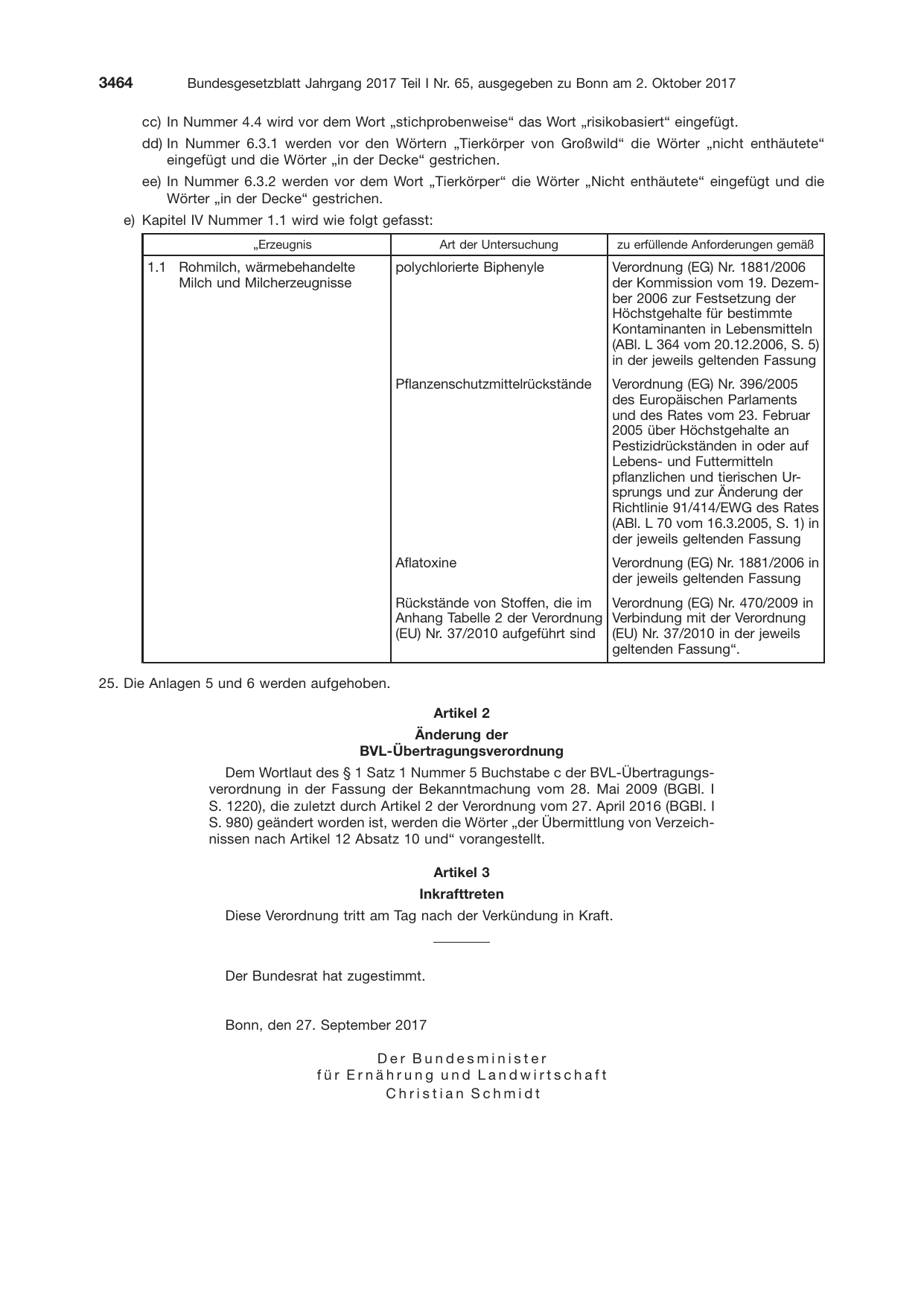 BGBl. 2017, Seite 3464 — Originalseite als Abbildung