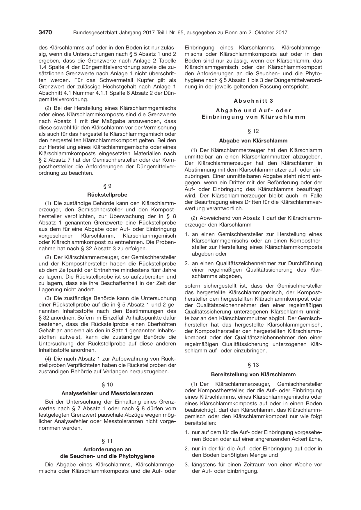 BGBl. 2017, Seite 3470 — Originalseite als Abbildung