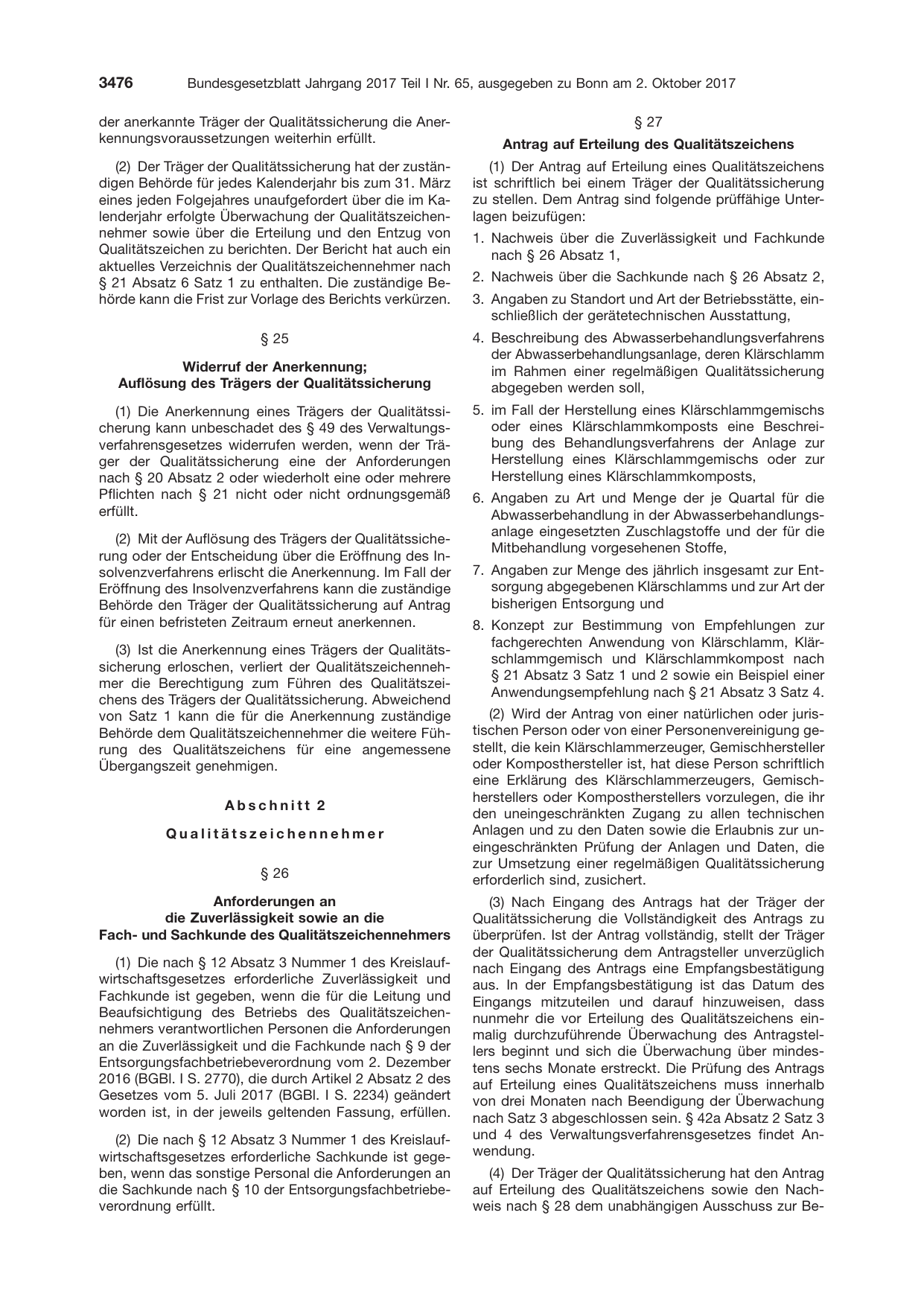 BGBl. 2017, Seite 3476 — Originalseite als Abbildung