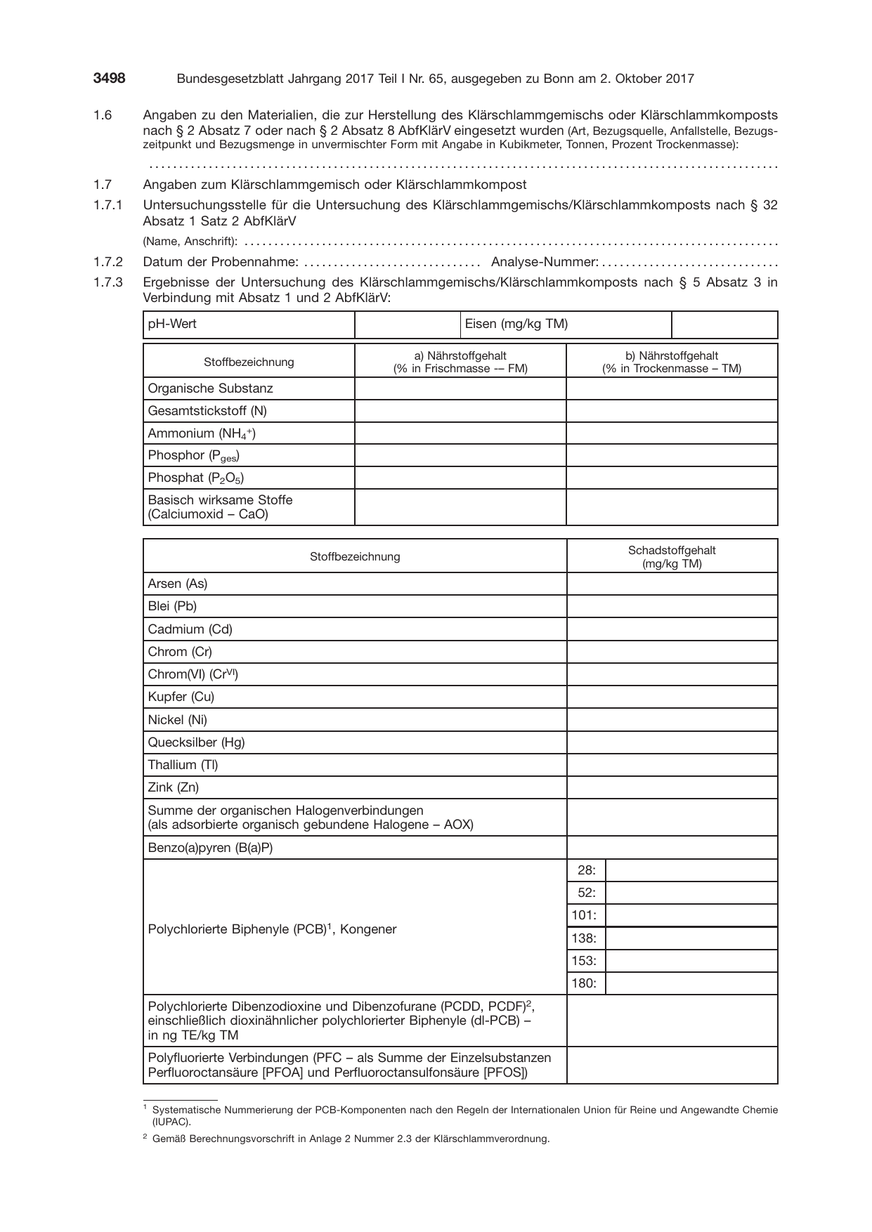 BGBl. 2017, Seite 3498 — Originalseite als Abbildung