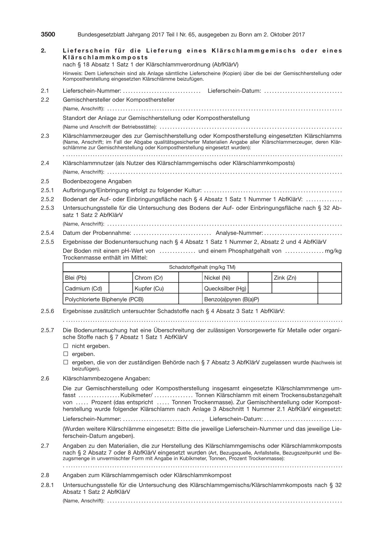BGBl. 2017, Seite 3500 — Originalseite als Abbildung