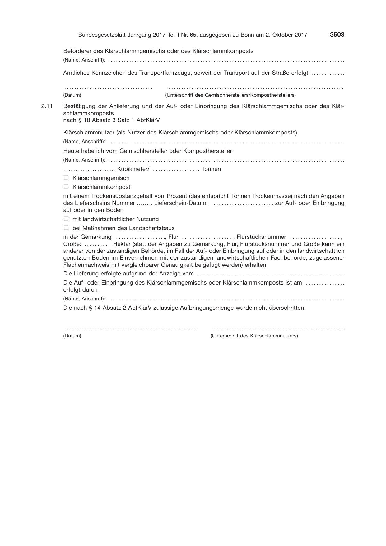 BGBl. 2017, Seite 3503 — Originalseite als Abbildung