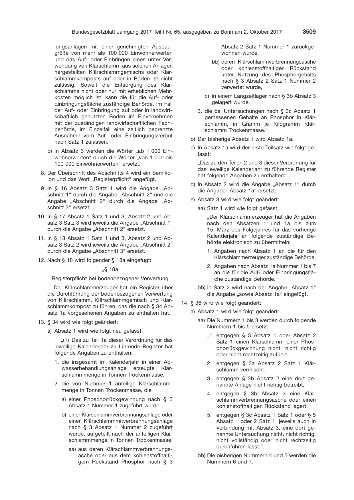 BGBl. 2017, Seite 3509 — Originalseite als Abbildung