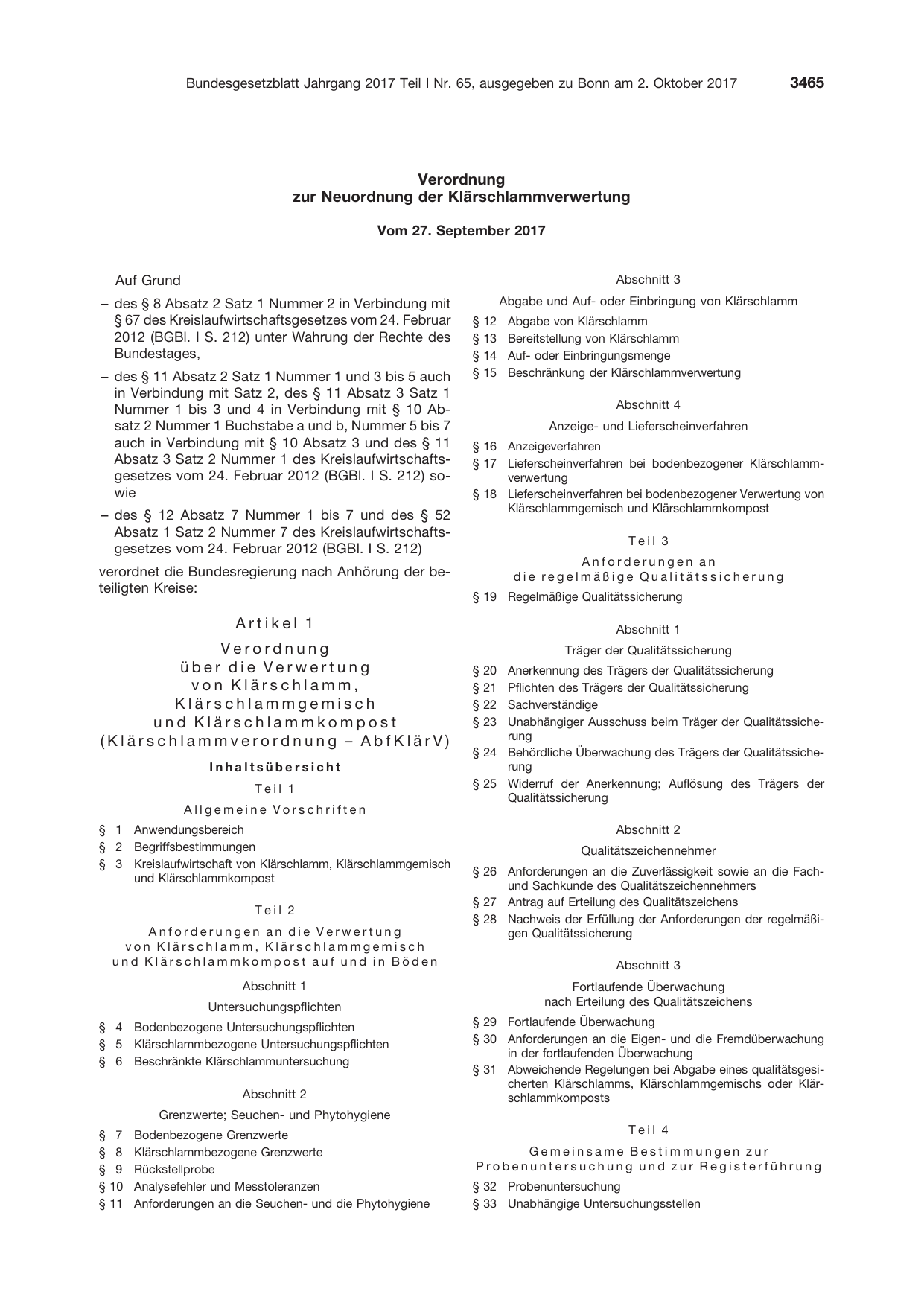 BGBl. 2017, Seite 3465 — Originalseite als Abbildung