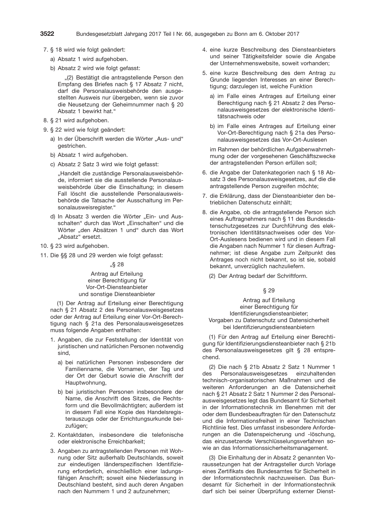 BGBl. 2017, Seite 3522 — Originalseite als Abbildung