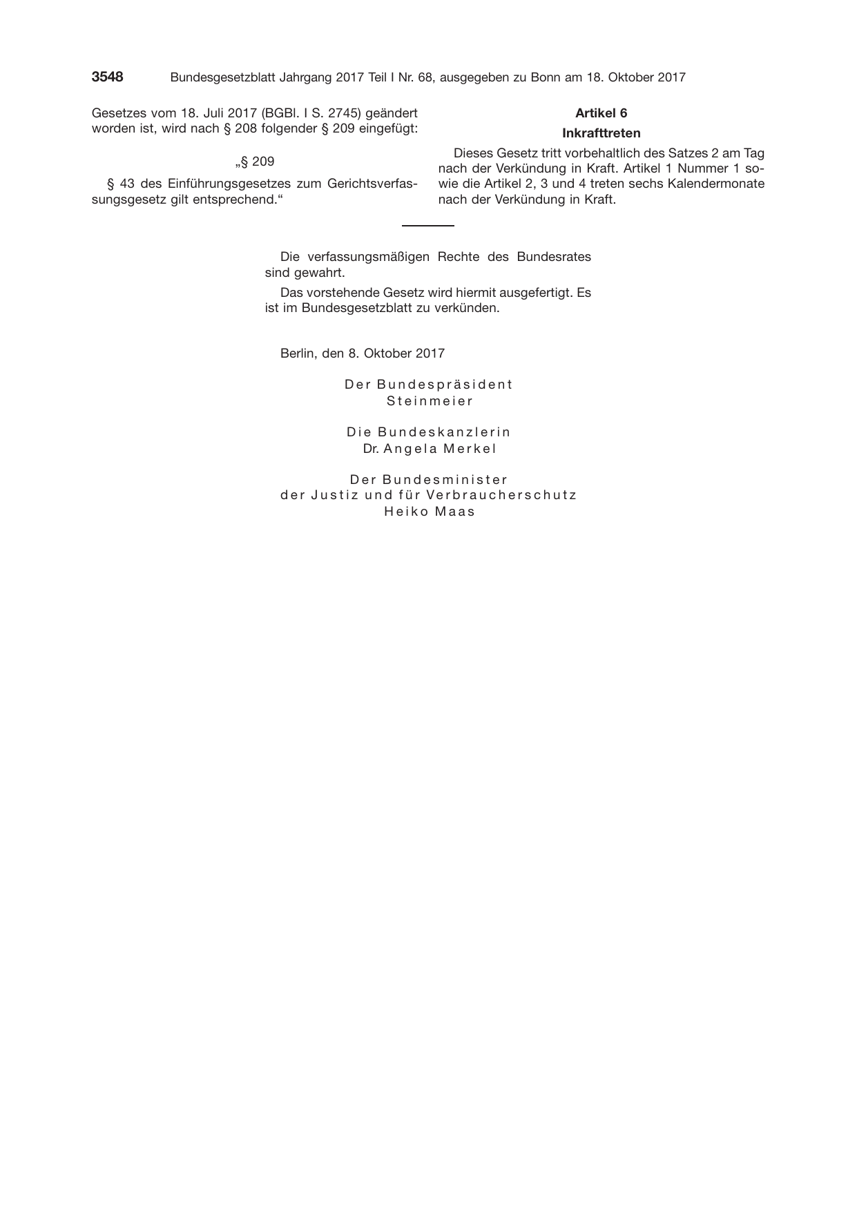 BGBl. 2017, Seite 3548 — Originalseite als Abbildung