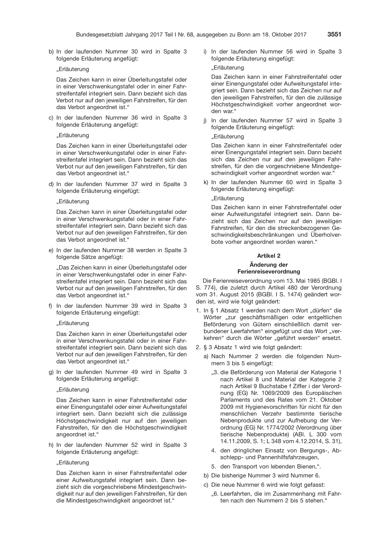 BGBl. 2017, Seite 3551 — Originalseite als Abbildung