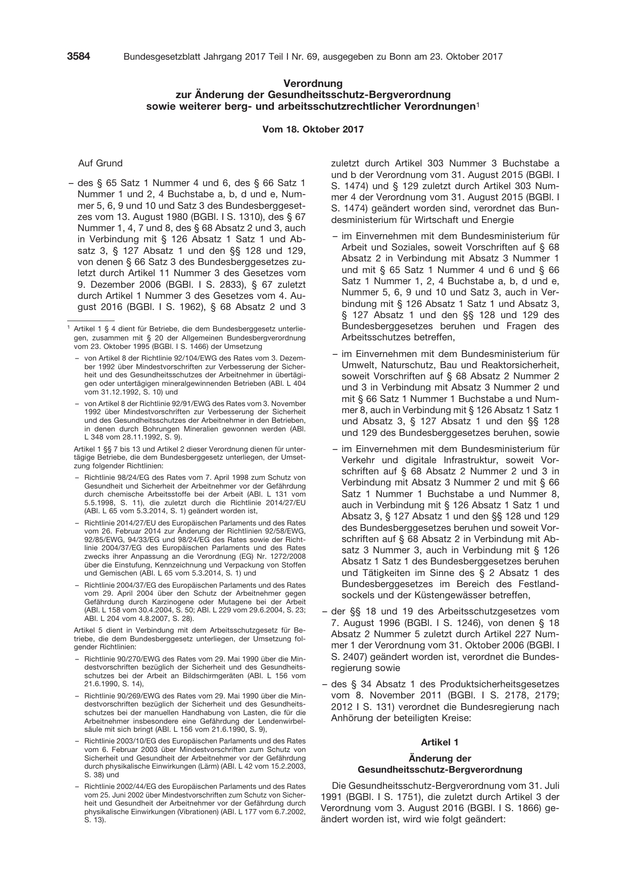 BGBl. 2017, Seite 3584 — Originalseite als Abbildung