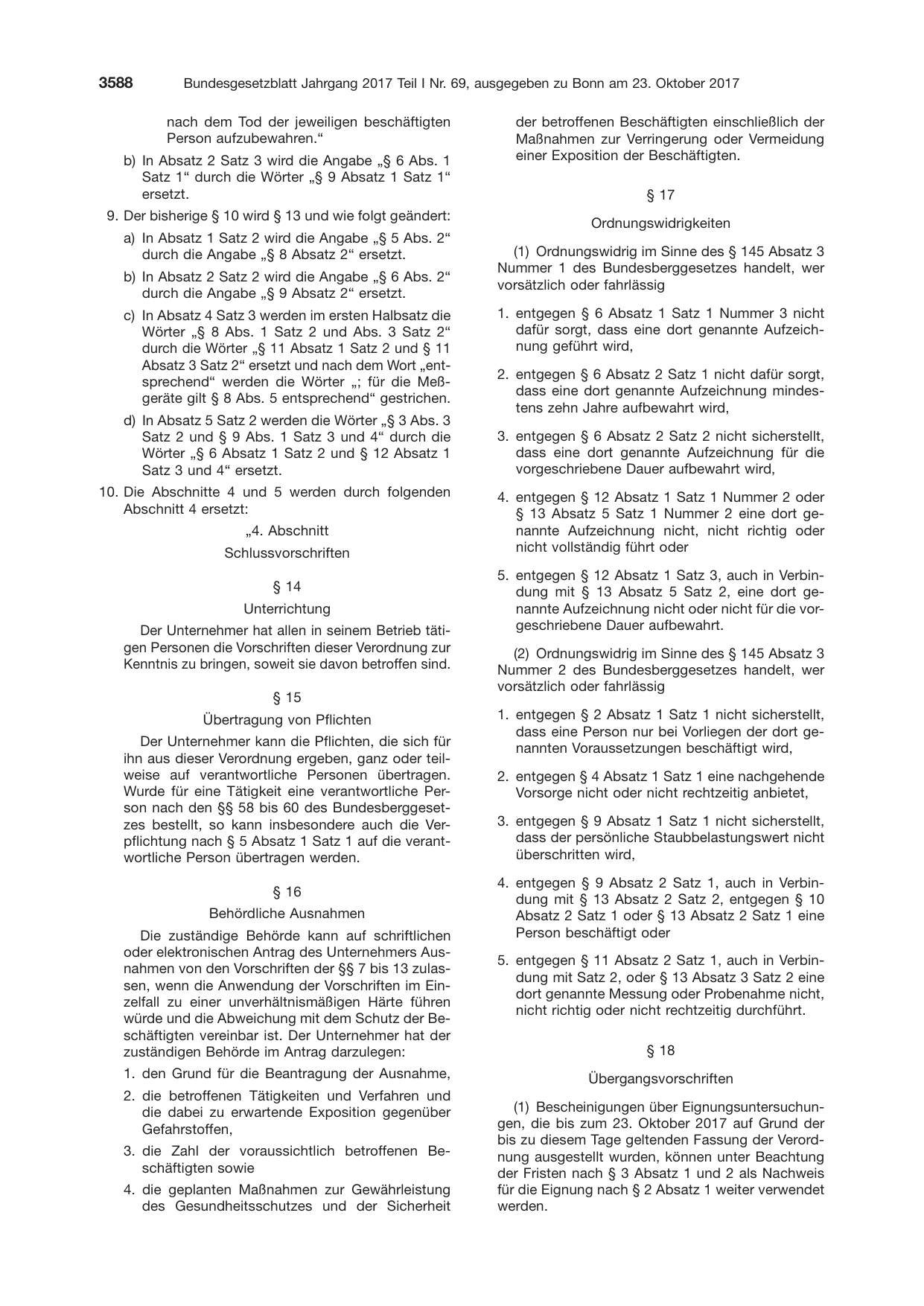 BGBl. 2017, Seite 3588 — Originalseite als Abbildung
