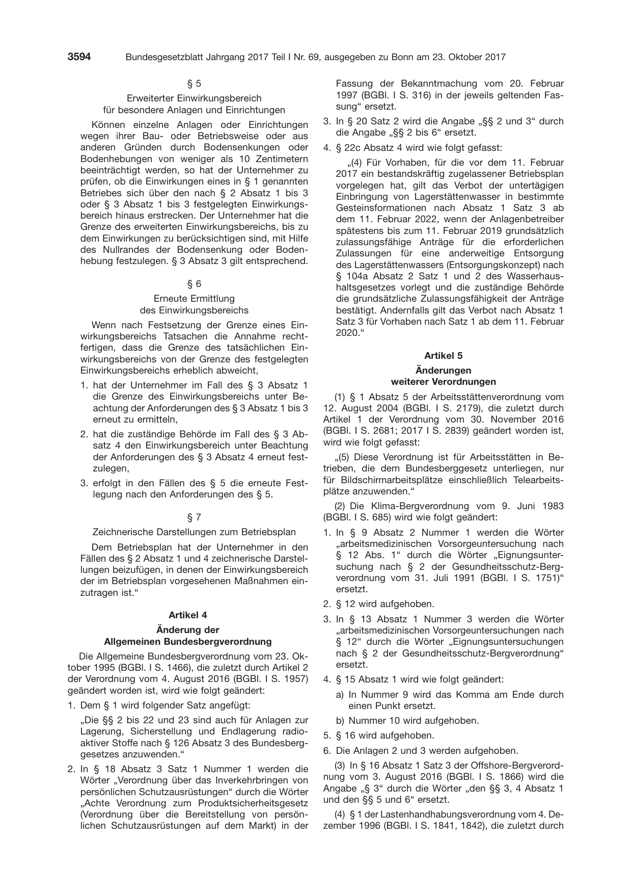 BGBl. 2017, Seite 3594 — Originalseite als Abbildung