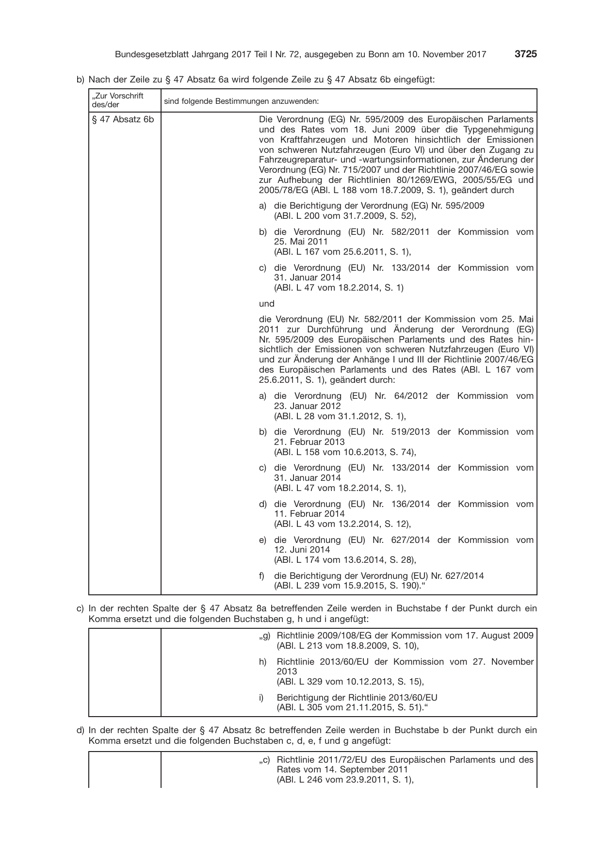 BGBl. 2017, Seite 3725 — Originalseite als Abbildung