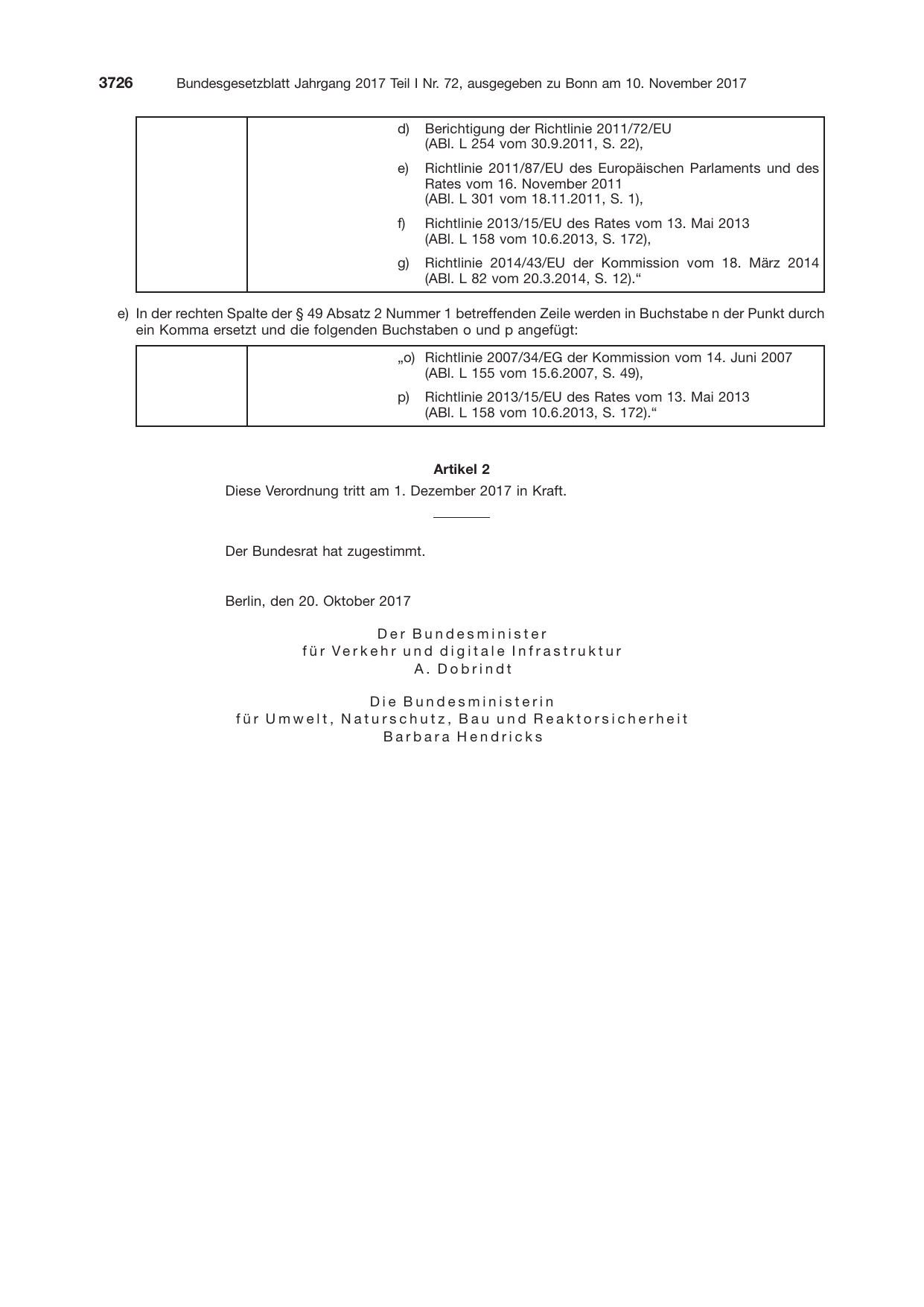 BGBl. 2017, Seite 3726 — Originalseite als Abbildung