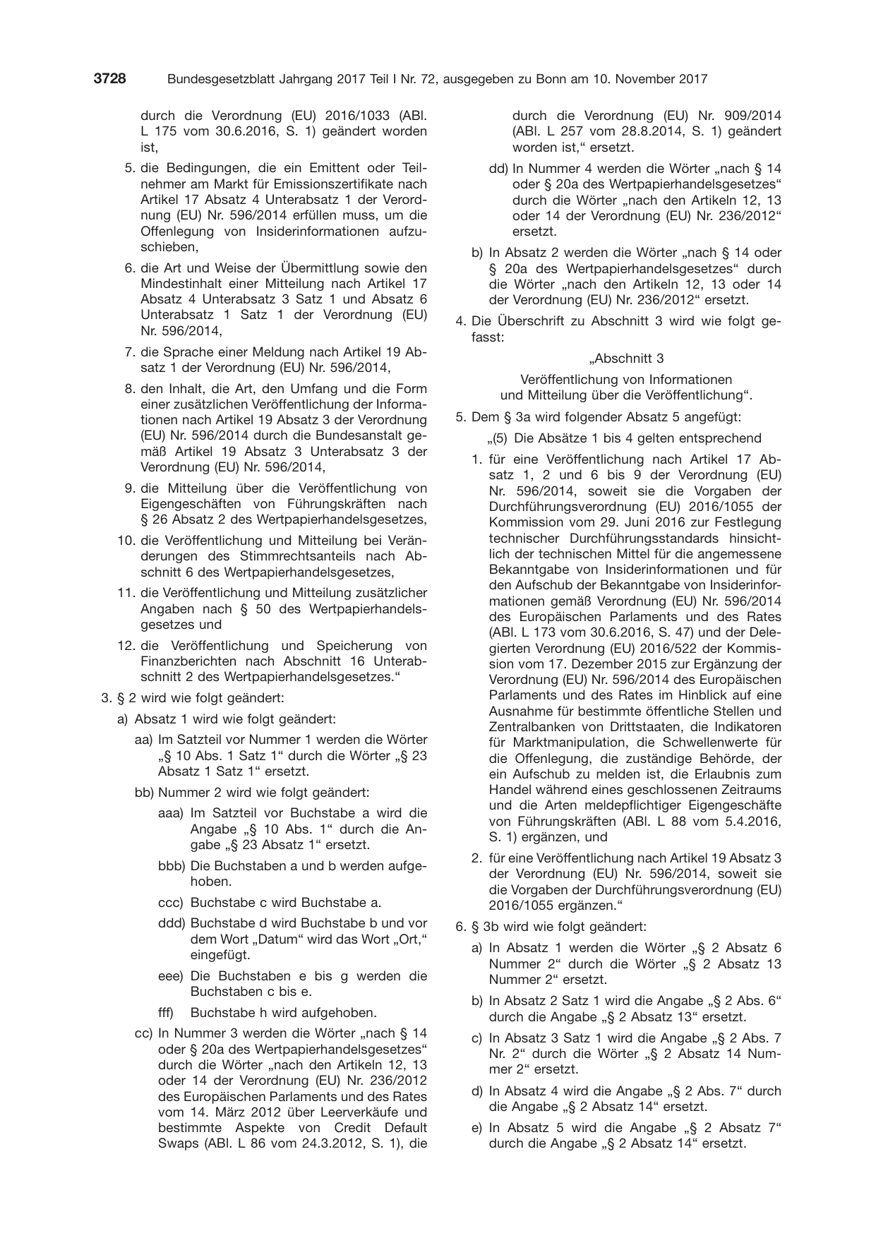 BGBl. 2017, Seite 3728 — Originalseite als Abbildung