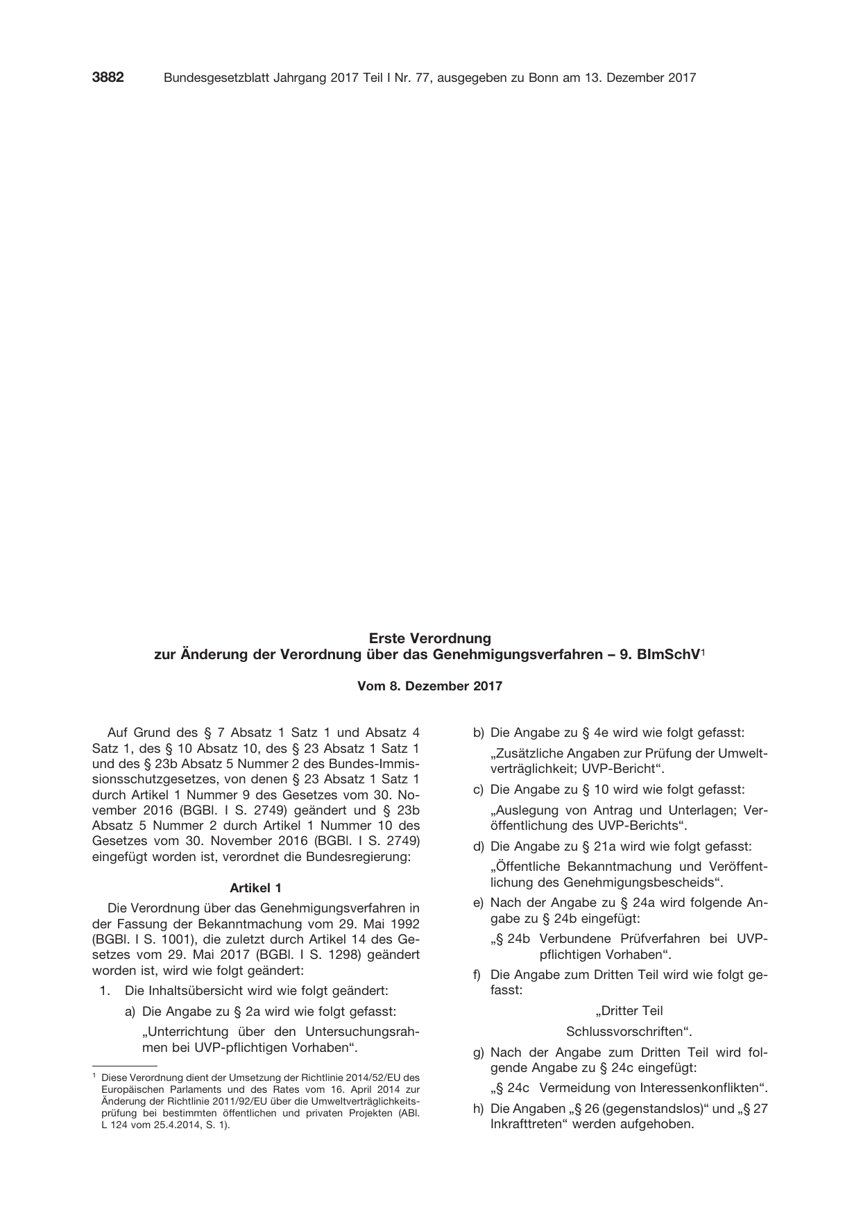 BGBl. 2017, Seite 3882 — Originalseite als Abbildung