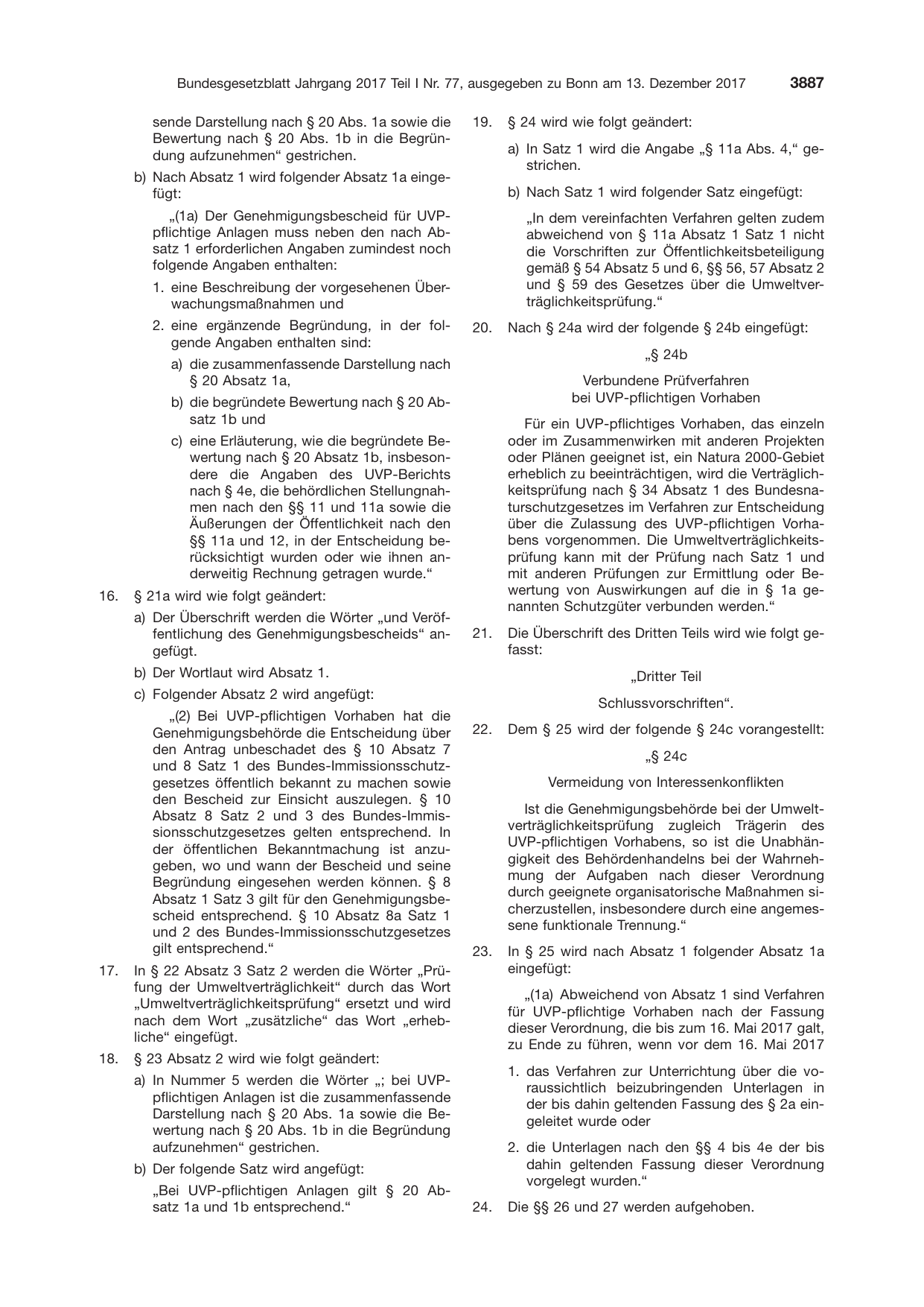 BGBl. 2017, Seite 3887 — Originalseite als Abbildung
