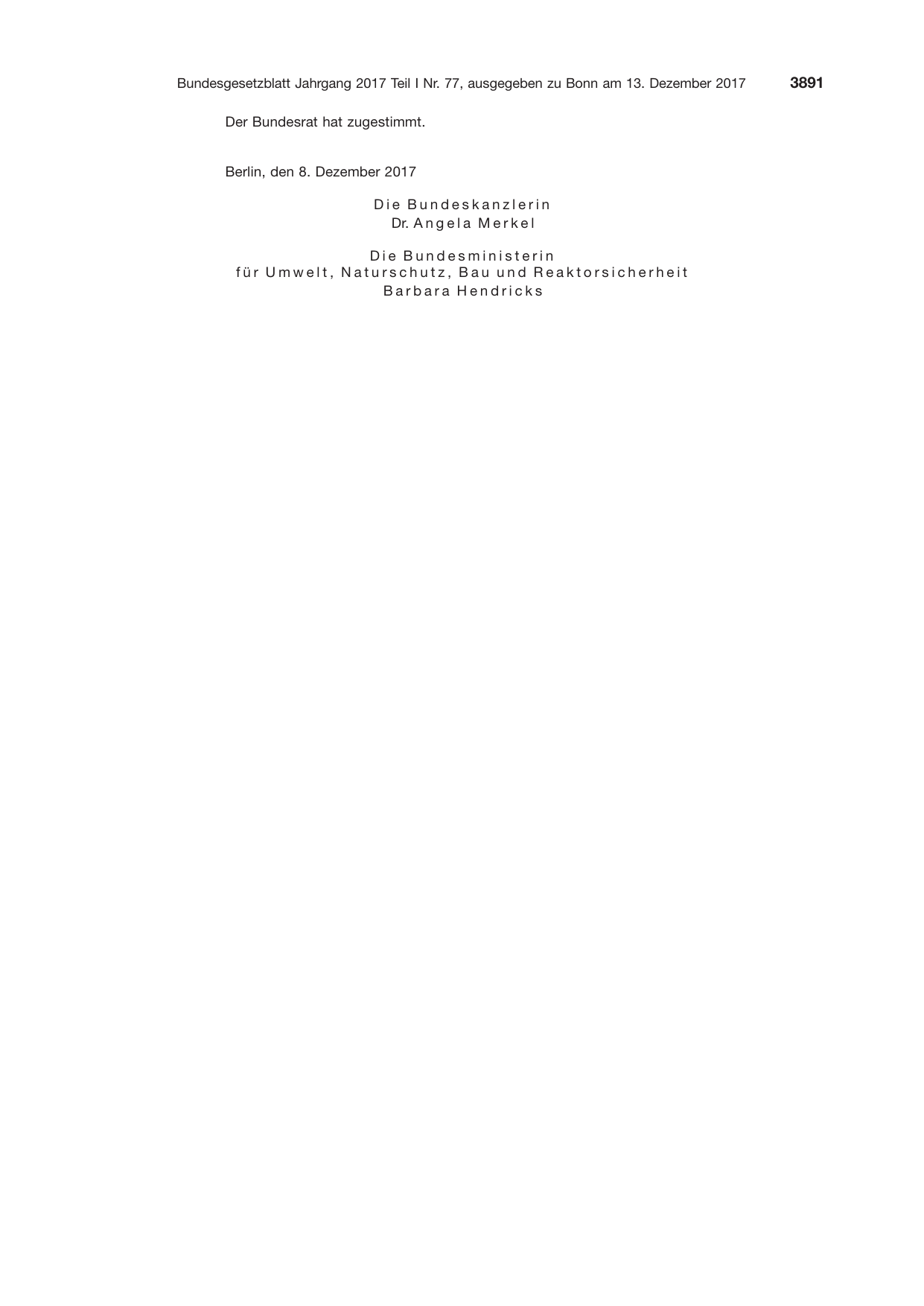 BGBl. 2017, Seite 3891 — Originalseite als Abbildung