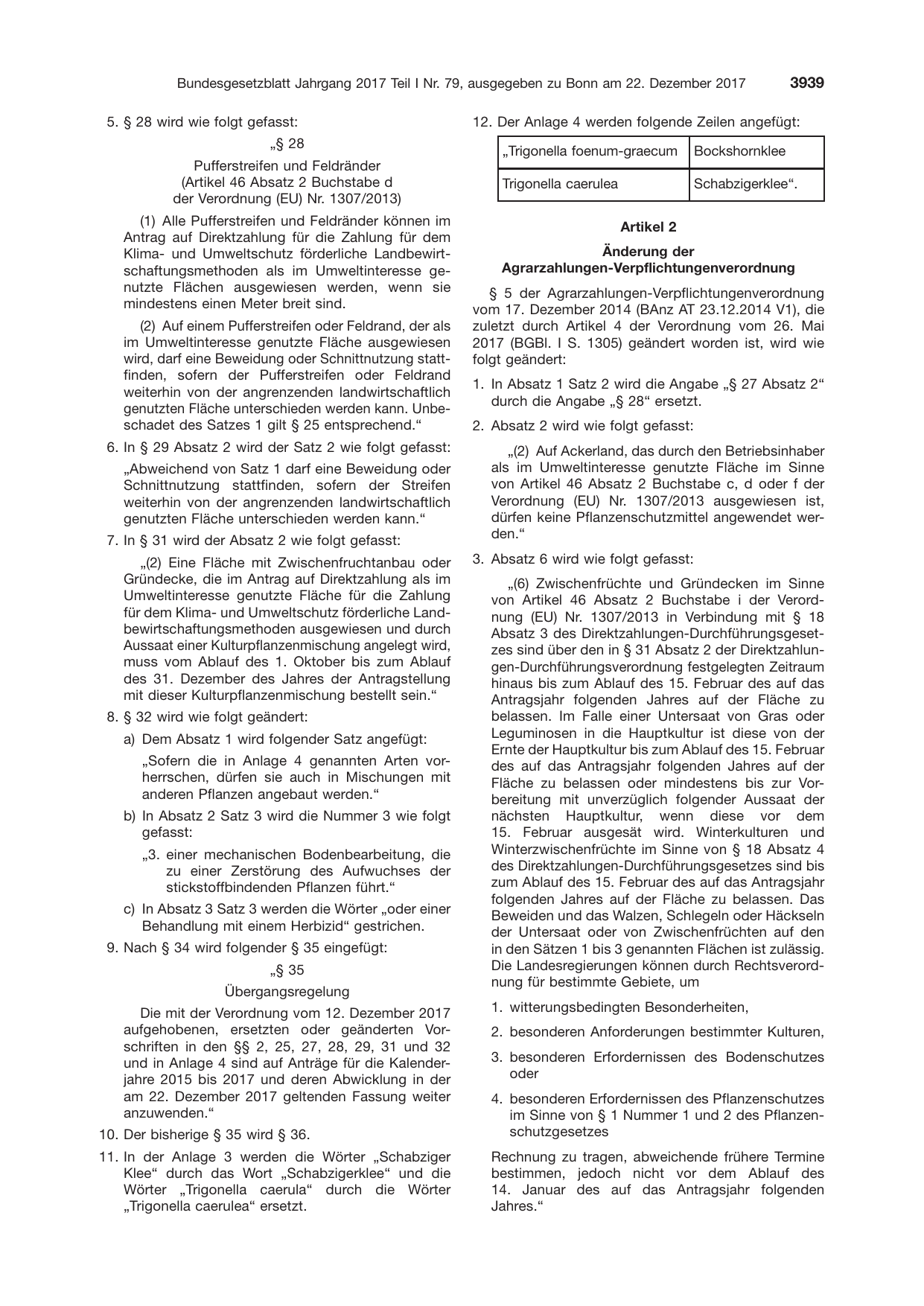 BGBl. 2017, Seite 3939 — Originalseite als Abbildung