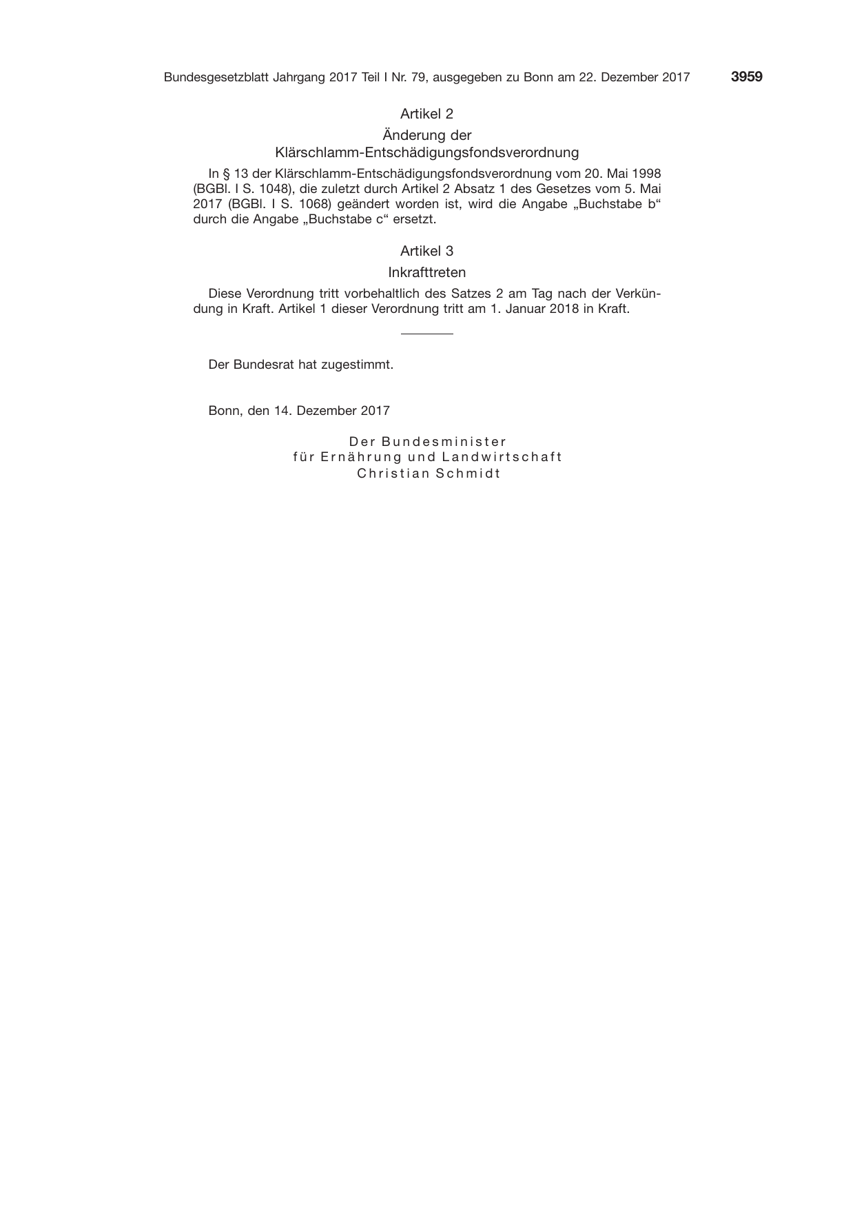 BGBl. 2017, Seite 3959 — Originalseite als Abbildung