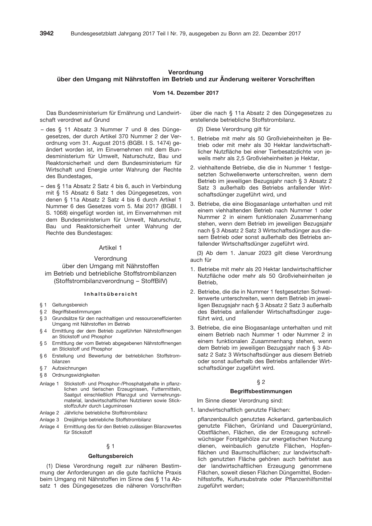 BGBl. 2017, Seite 3942 — Originalseite als Abbildung