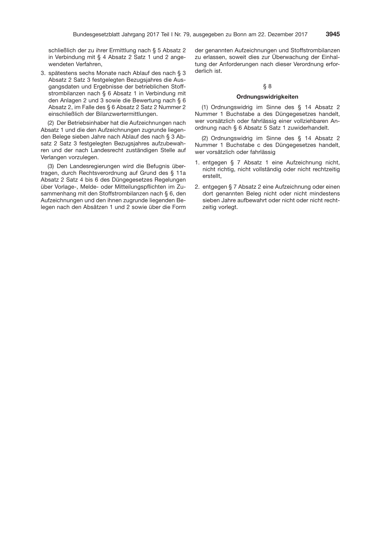 BGBl. 2017, Seite 3945 — Originalseite als Abbildung