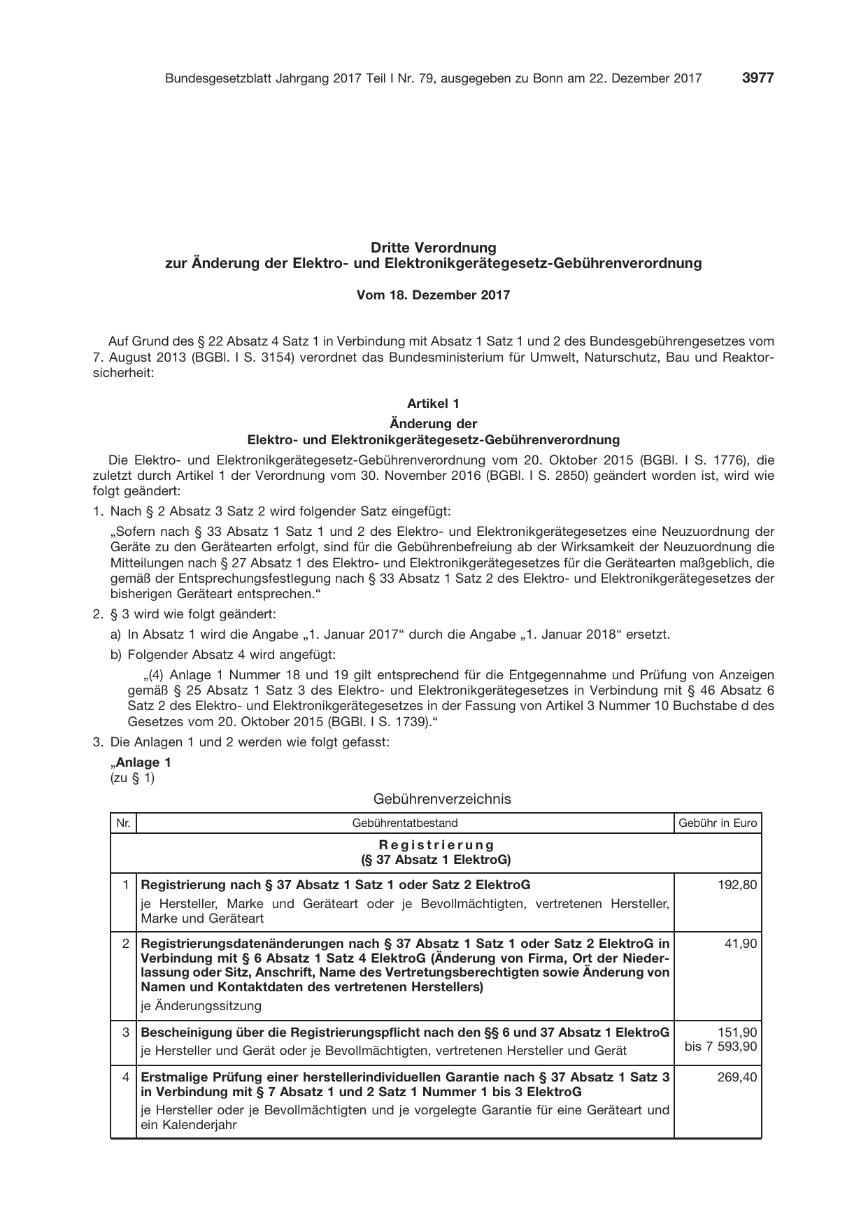 BGBl. 2017, Seite 3977 — Originalseite als Abbildung