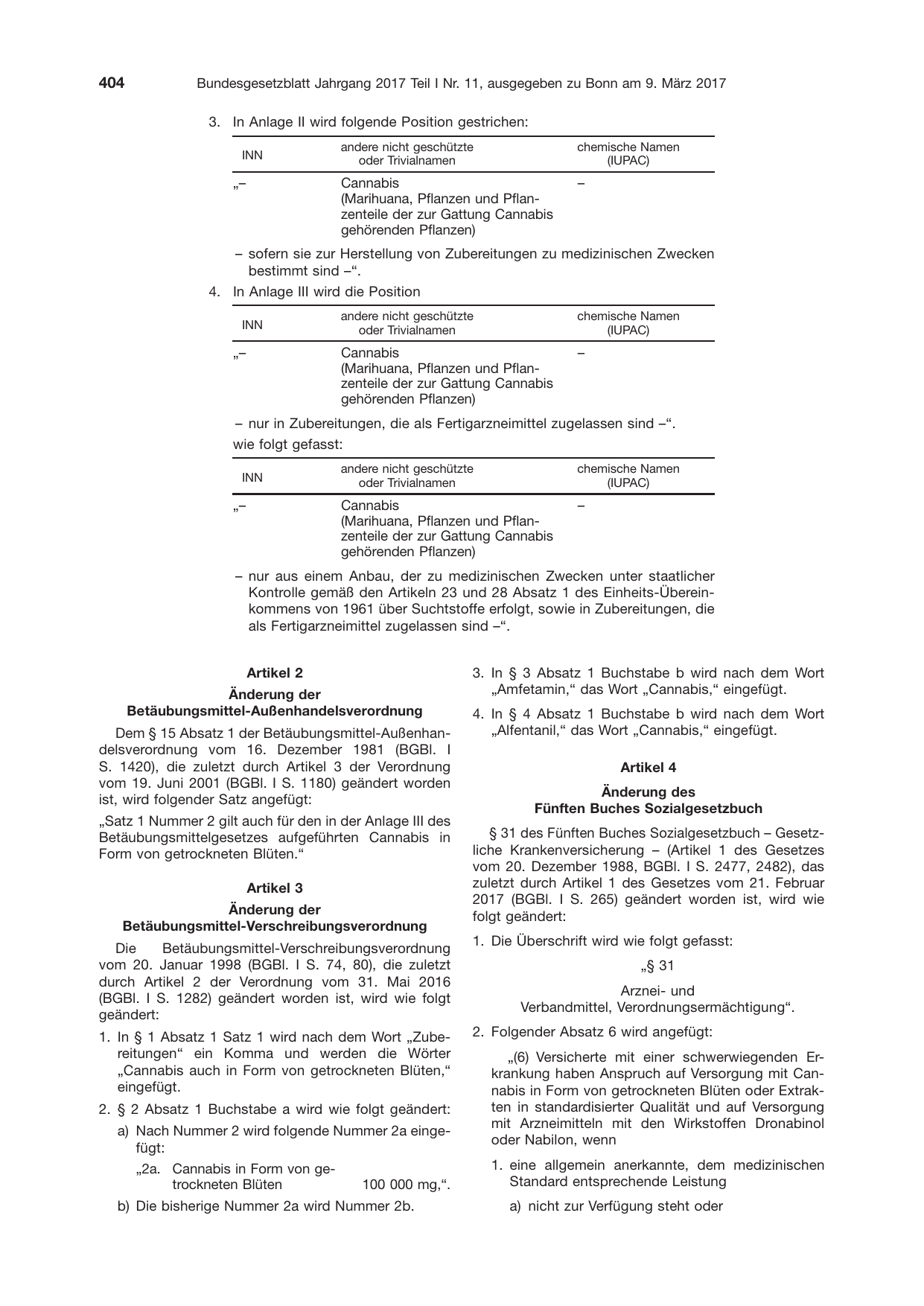 BGBl. 2017, Seite 404 — Originalseite als Abbildung