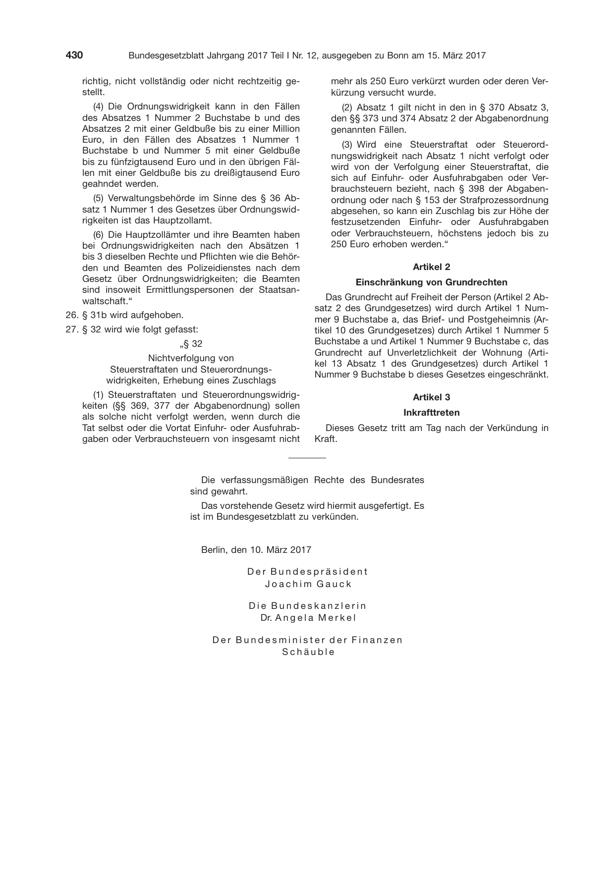 BGBl. 2017, Seite 430 — Originalseite als Abbildung