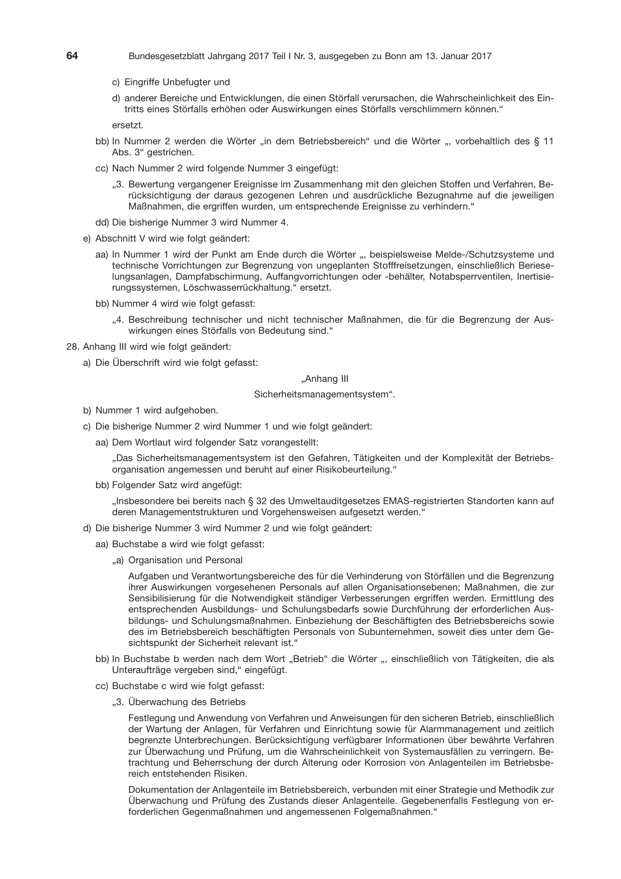 BGBl. 2017, Seite 64 — Originalseite als Abbildung