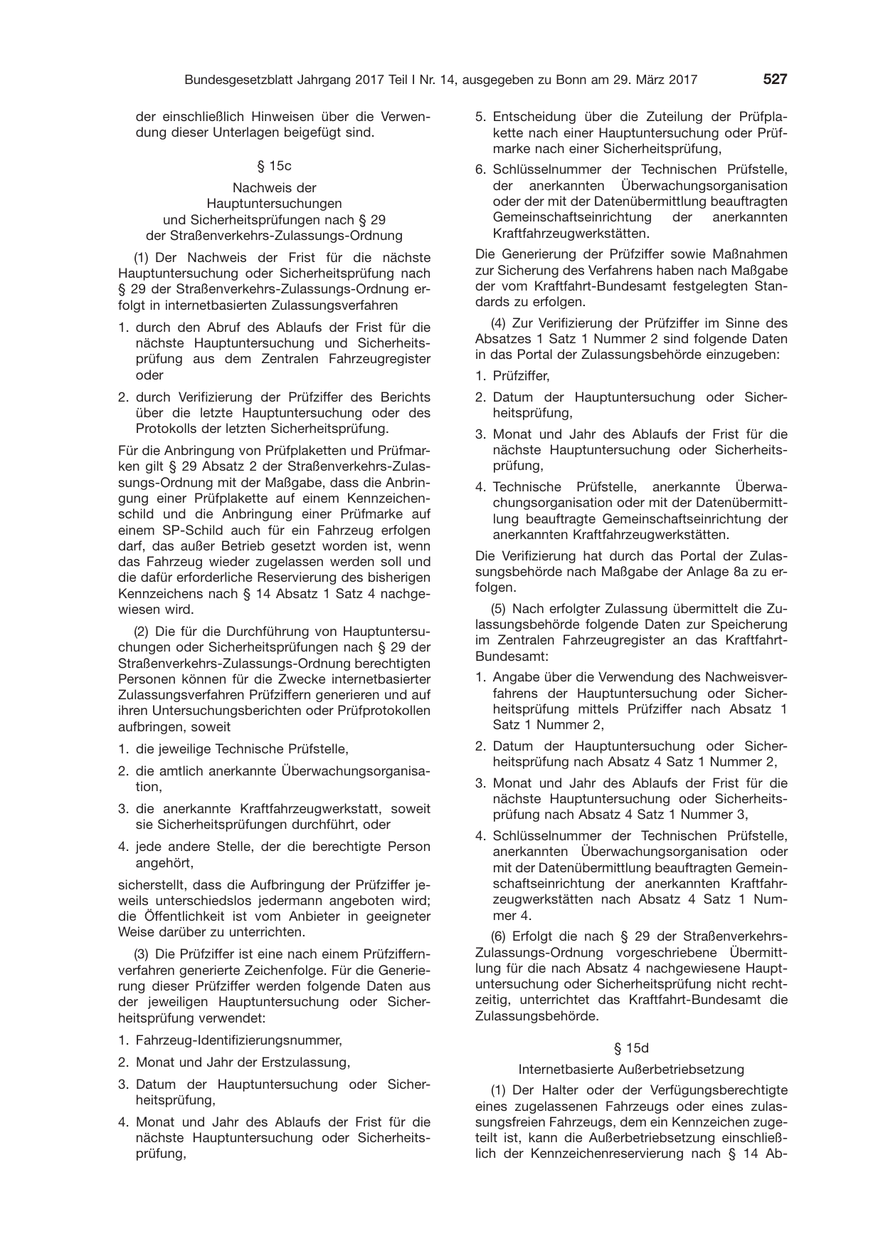 BGBl. 2017, Seite 527 — Originalseite als Abbildung