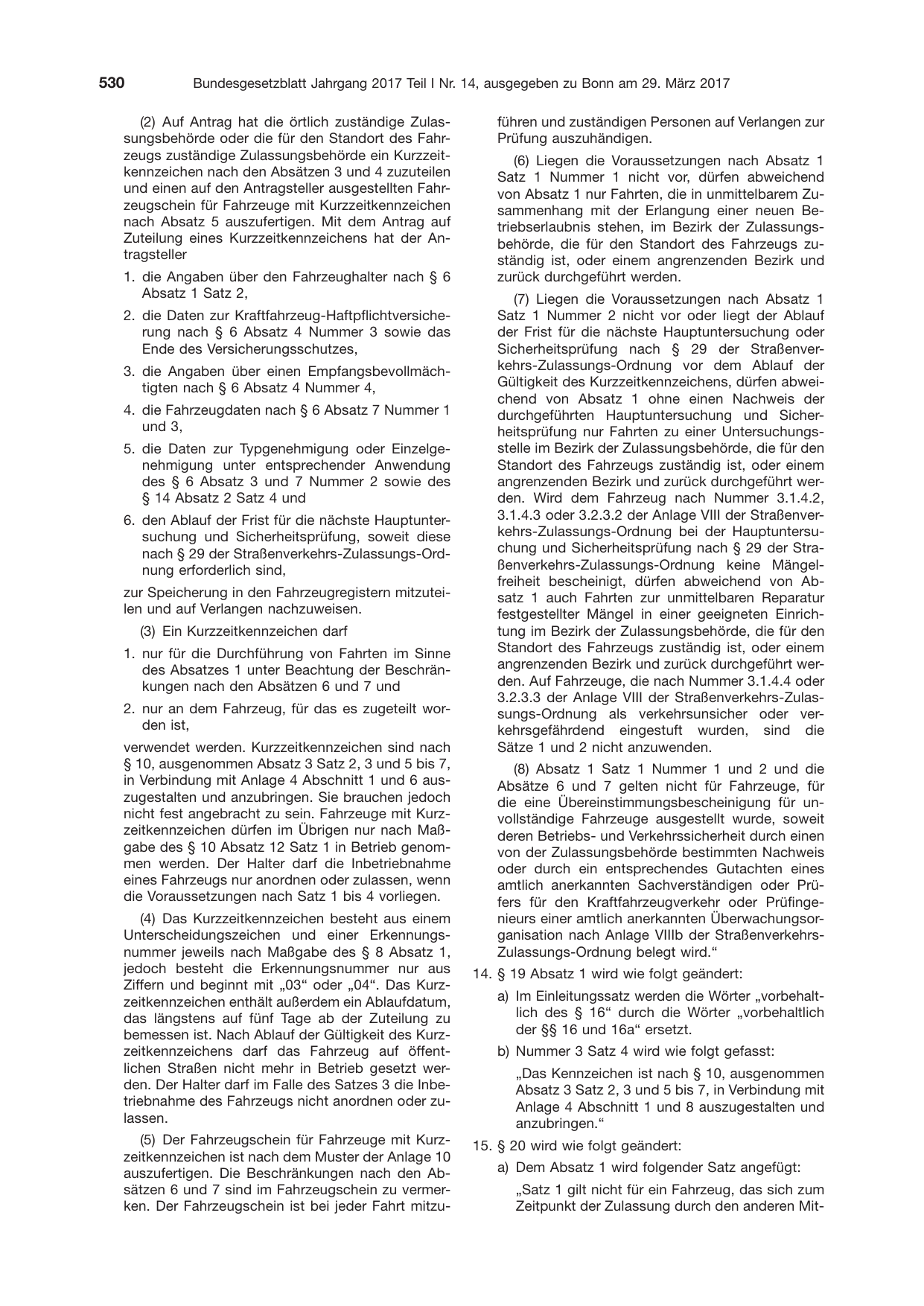 BGBl. 2017, Seite 530 — Originalseite als Abbildung