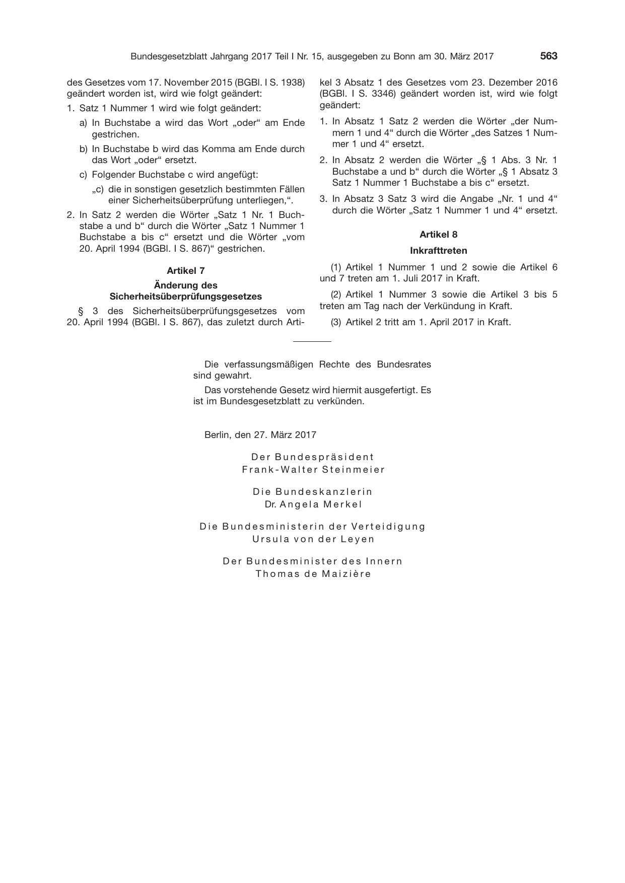 BGBl. 2017, Seite 563 — Originalseite als Abbildung