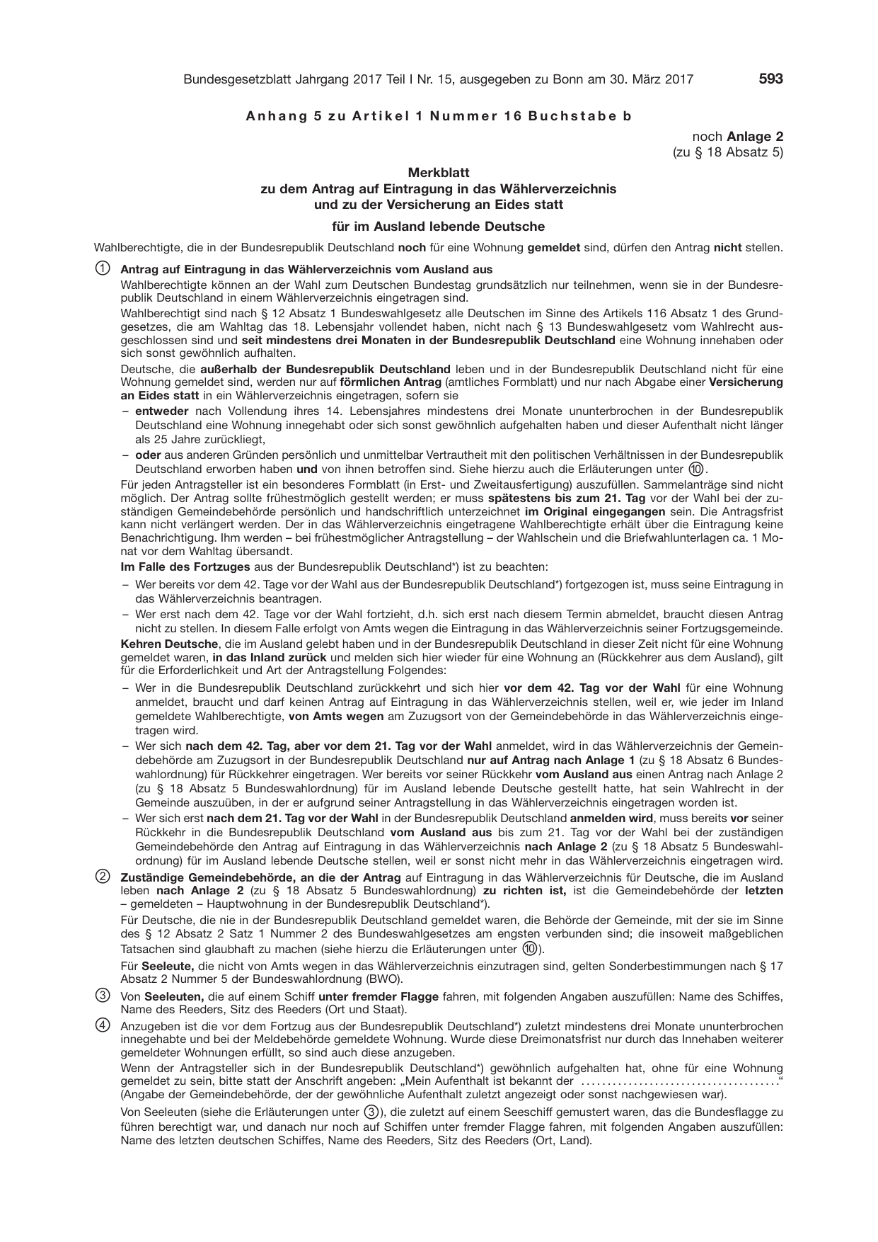BGBl. 2017, Seite 593 — Originalseite als Abbildung