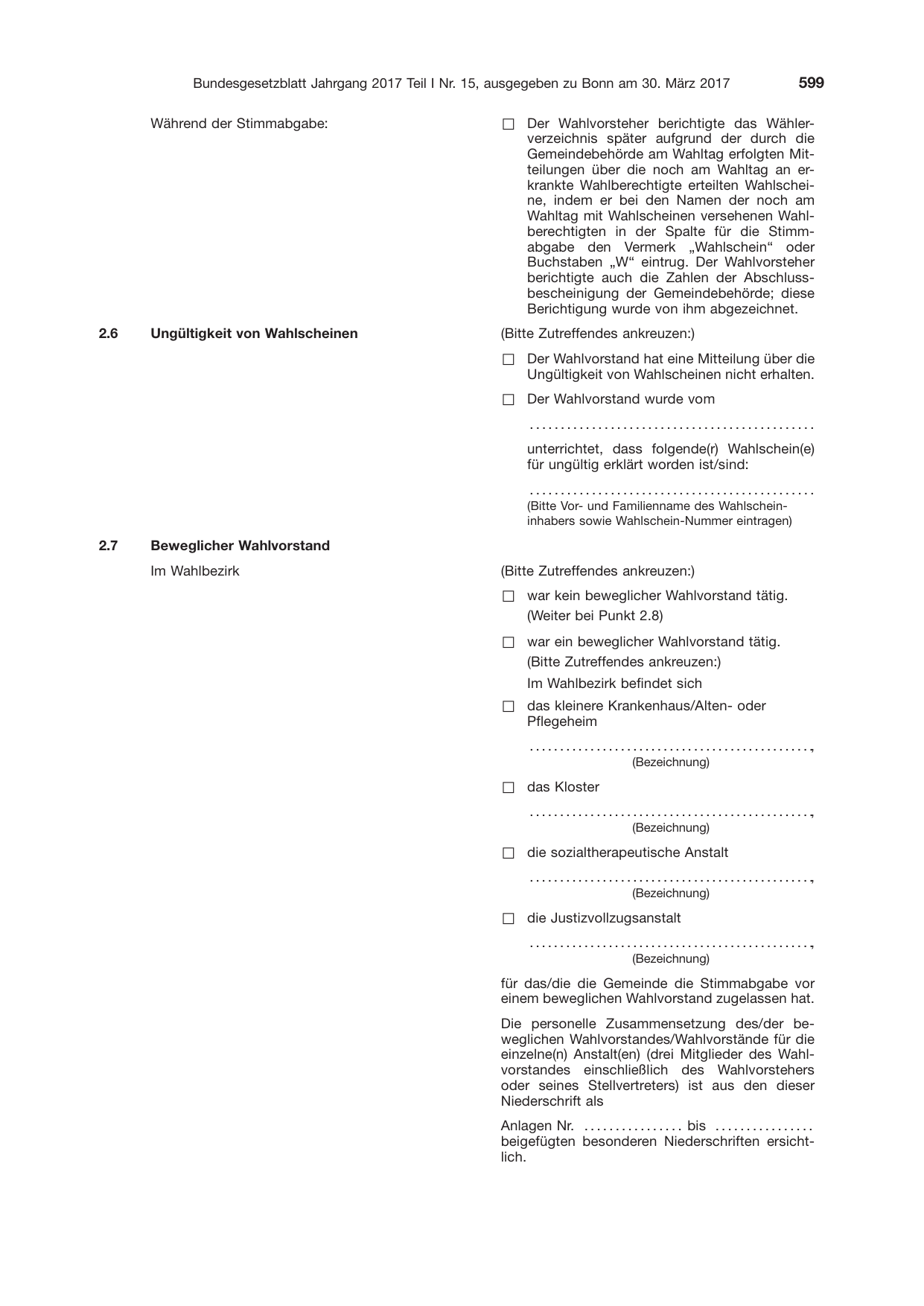 BGBl. 2017, Seite 599 — Originalseite als Abbildung
