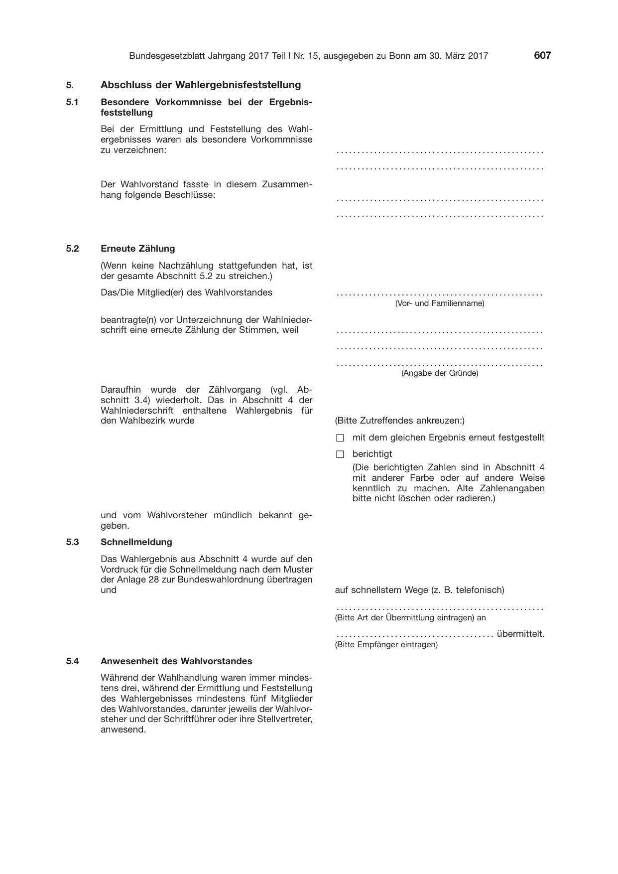 BGBl. 2017, Seite 607 — Originalseite als Abbildung