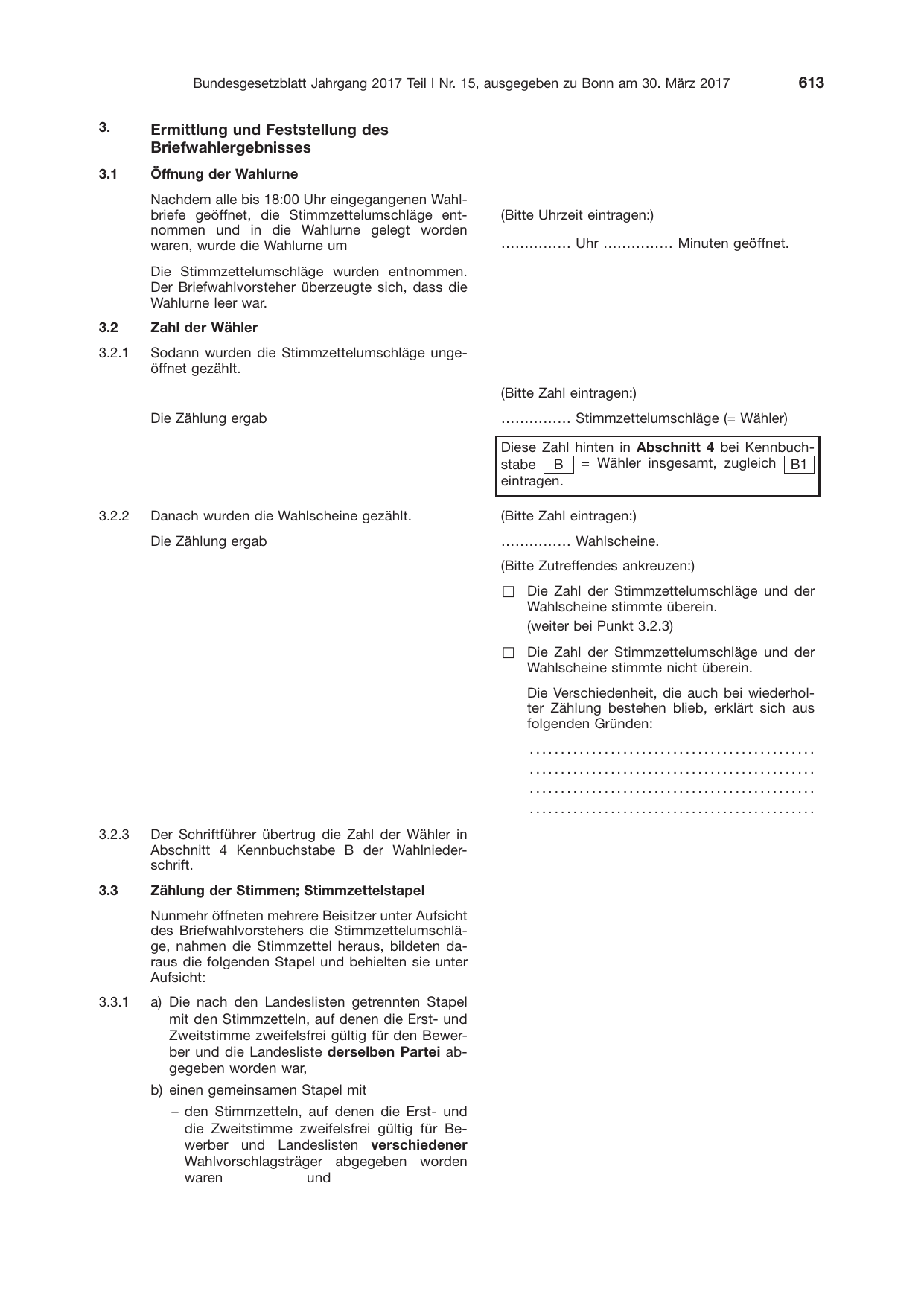 BGBl. 2017, Seite 613 — Originalseite als Abbildung