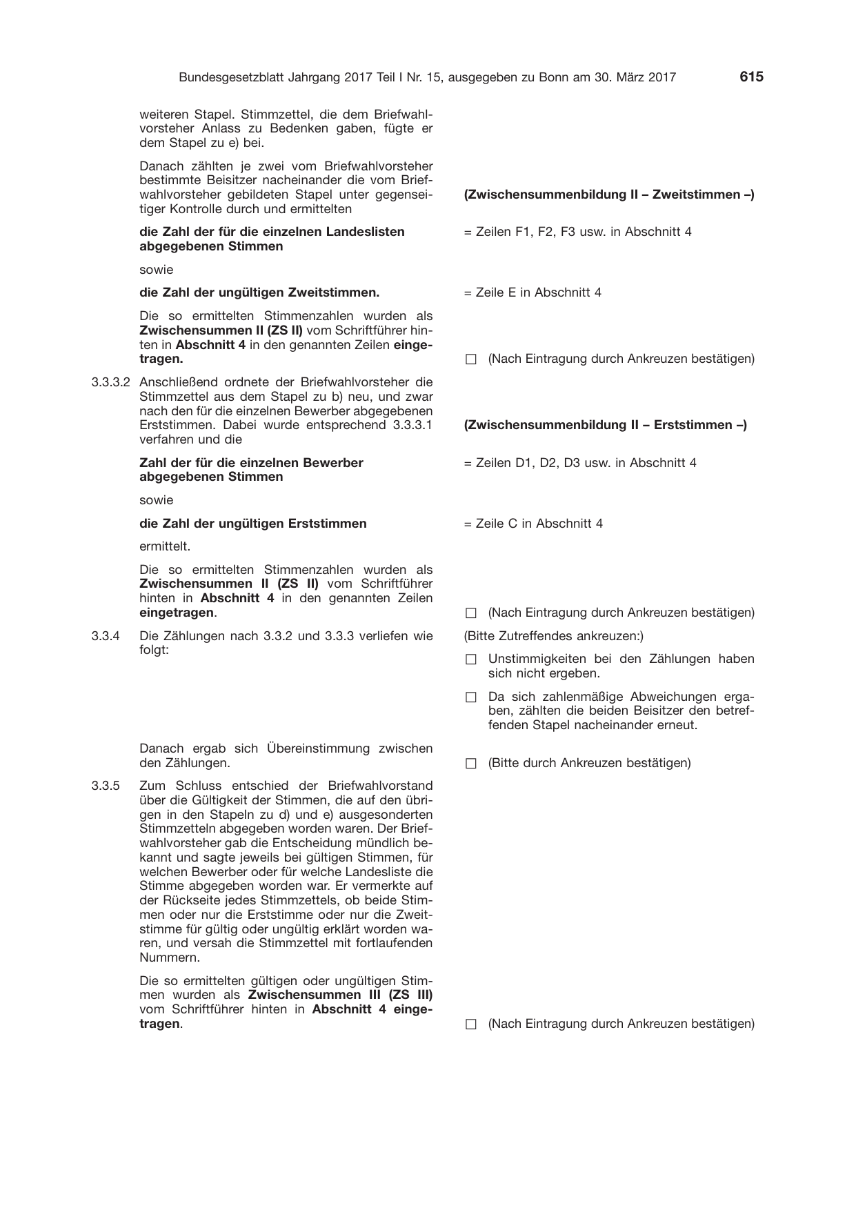 BGBl. 2017, Seite 615 — Originalseite als Abbildung