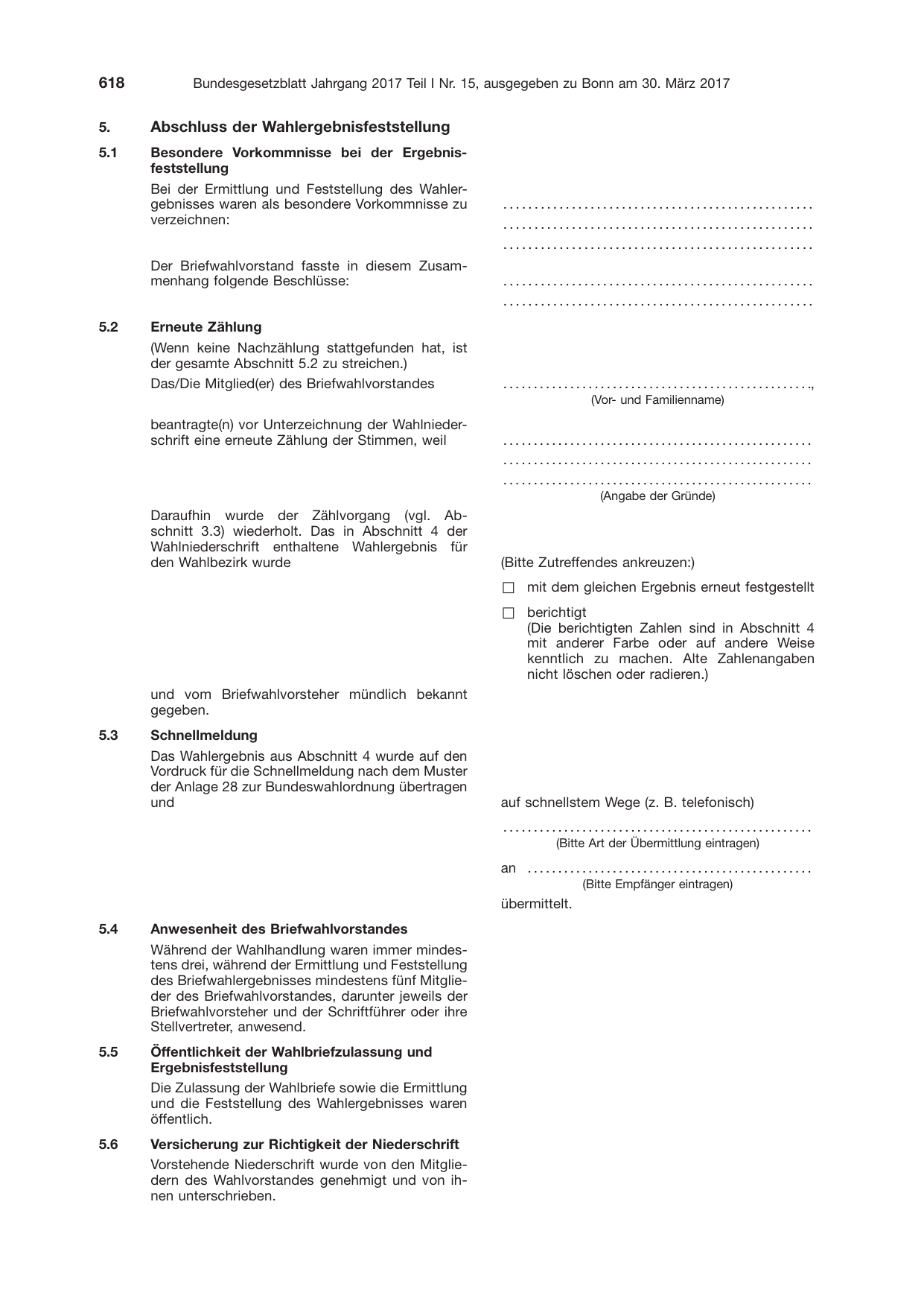BGBl. 2017, Seite 618 — Originalseite als Abbildung