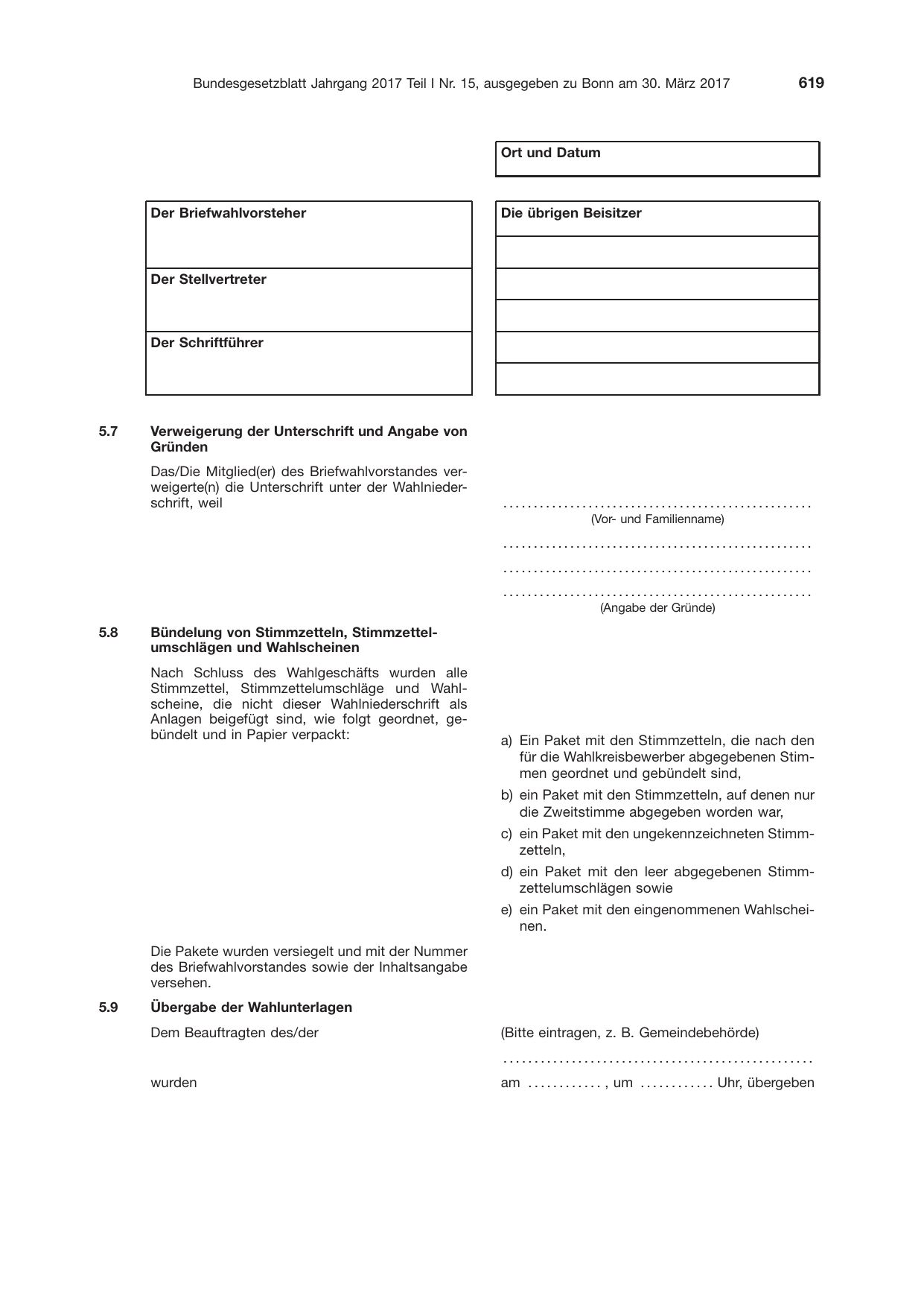 BGBl. 2017, Seite 619 — Originalseite als Abbildung
