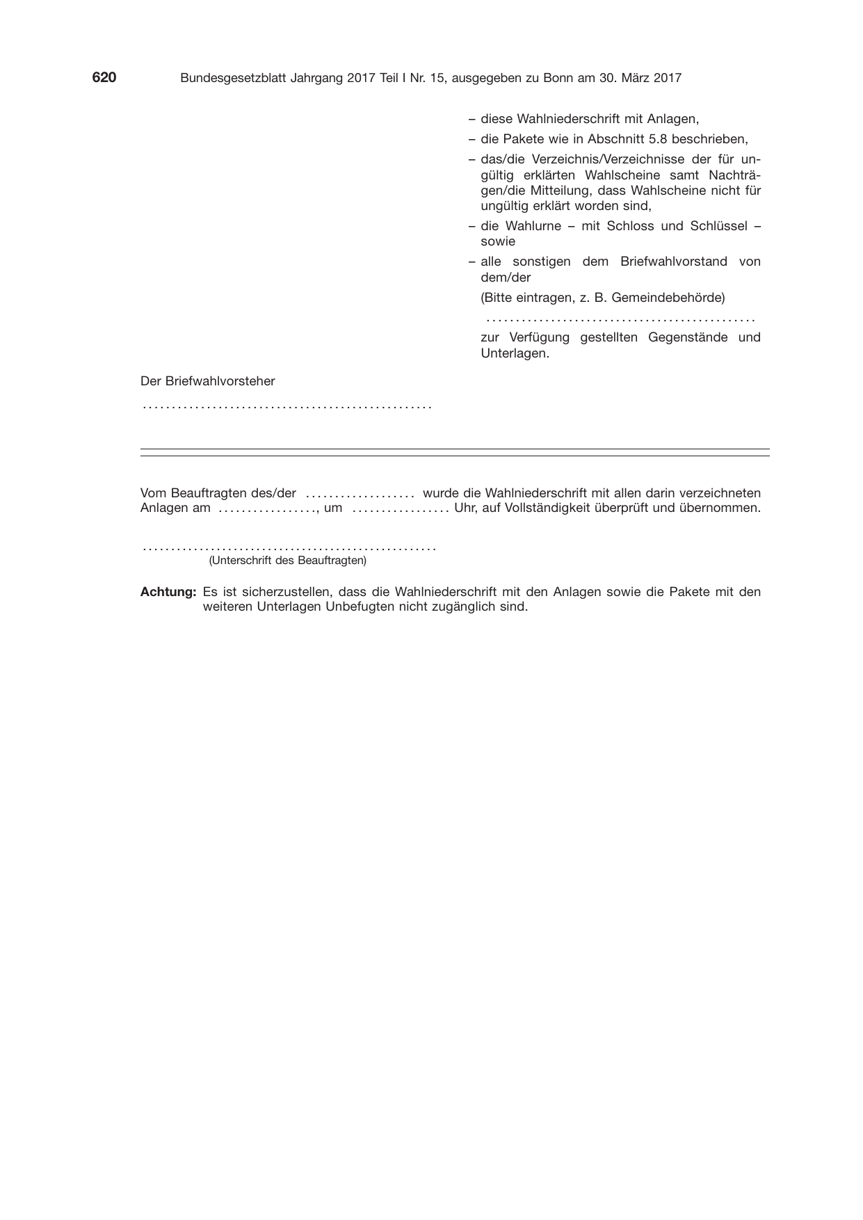 BGBl. 2017, Seite 620 — Originalseite als Abbildung