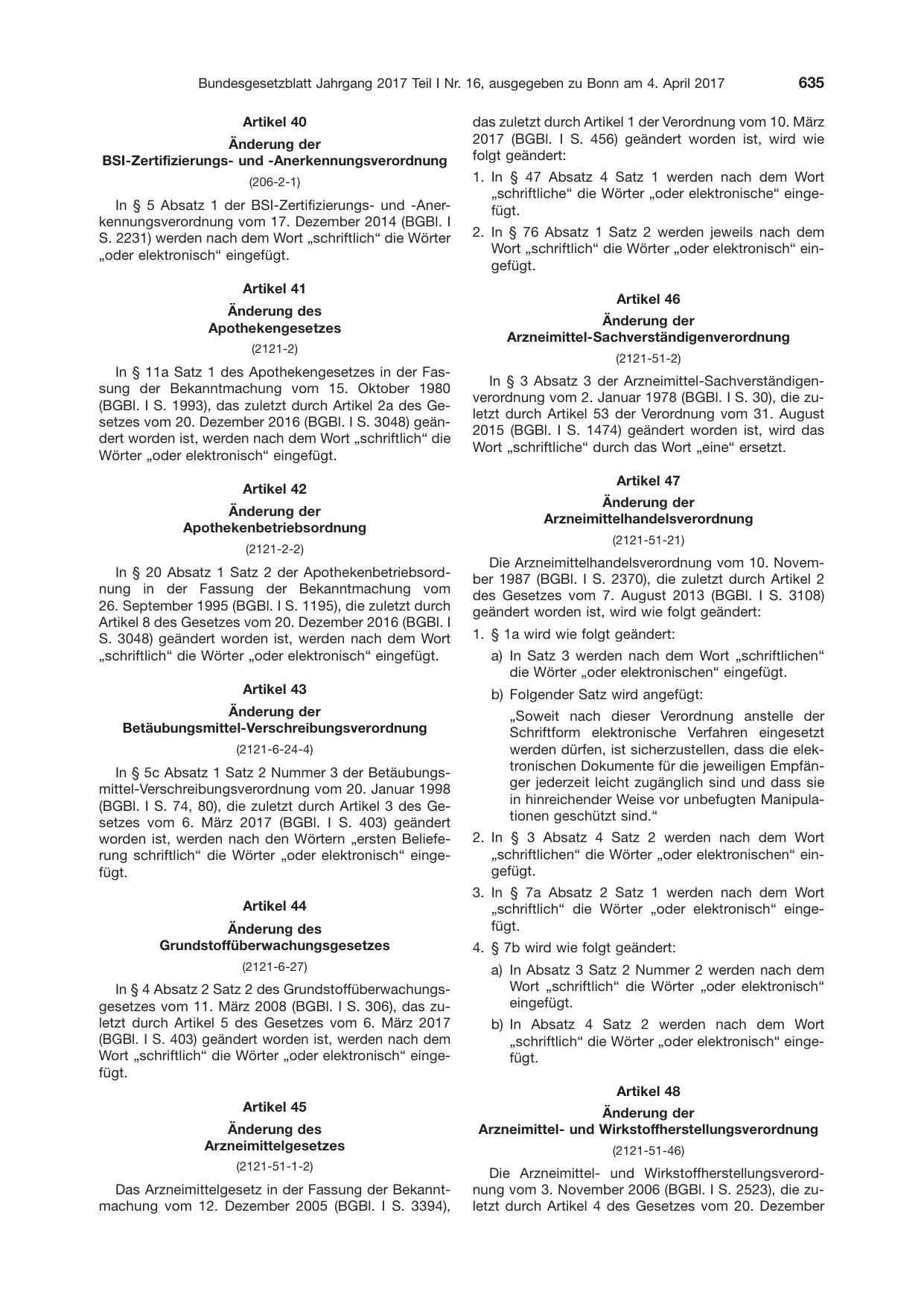 BGBl. 2017, Seite 635 — Originalseite als Abbildung