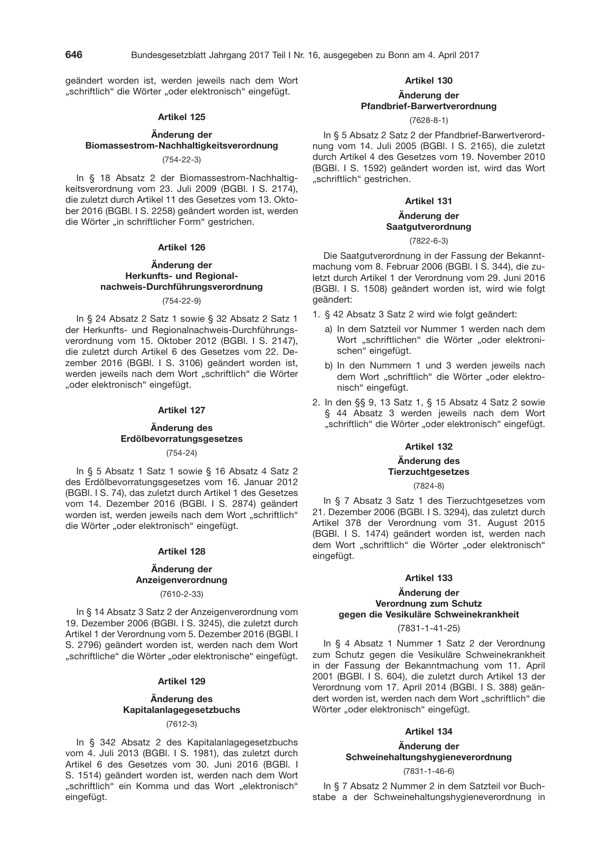 BGBl. 2017, Seite 646 — Originalseite als Abbildung